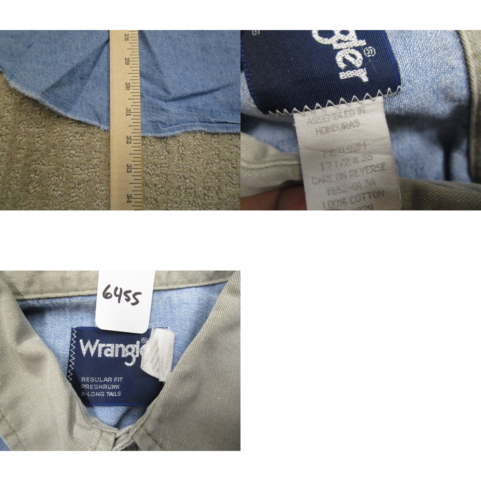 Wrangler VINTAGE Wrangler Shirt Men XL Blue Denim Western Long Sleeve Button-Up Collared Shirt 90s Cowboy Outdoor Size US XL / EU 56 / 4 - 8 Thumbnail