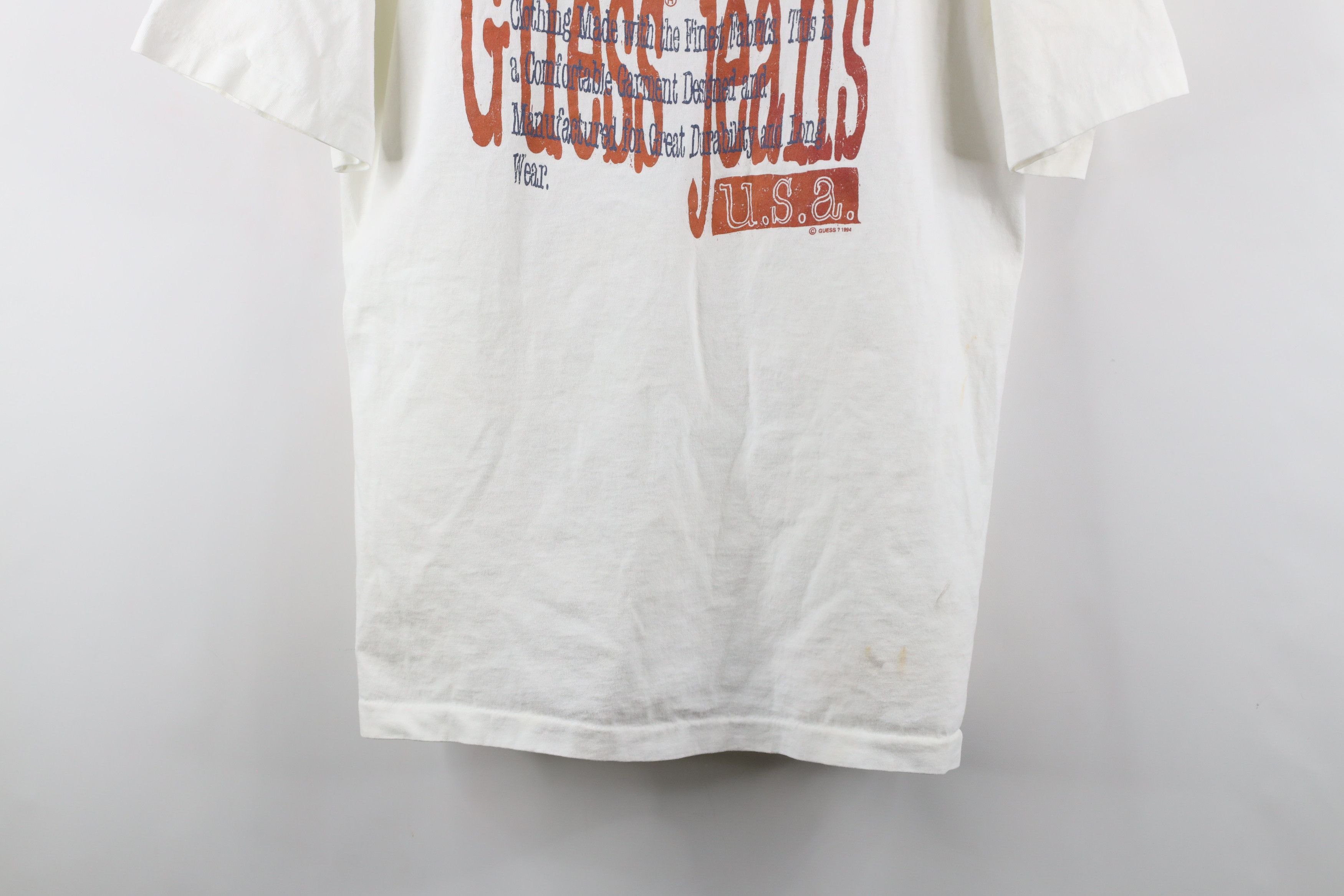 Guess Vintage 90s Guess Spell Out Work Wear T-Shirt White USA Size US L / EU 52-54 / 3 - 3 Thumbnail