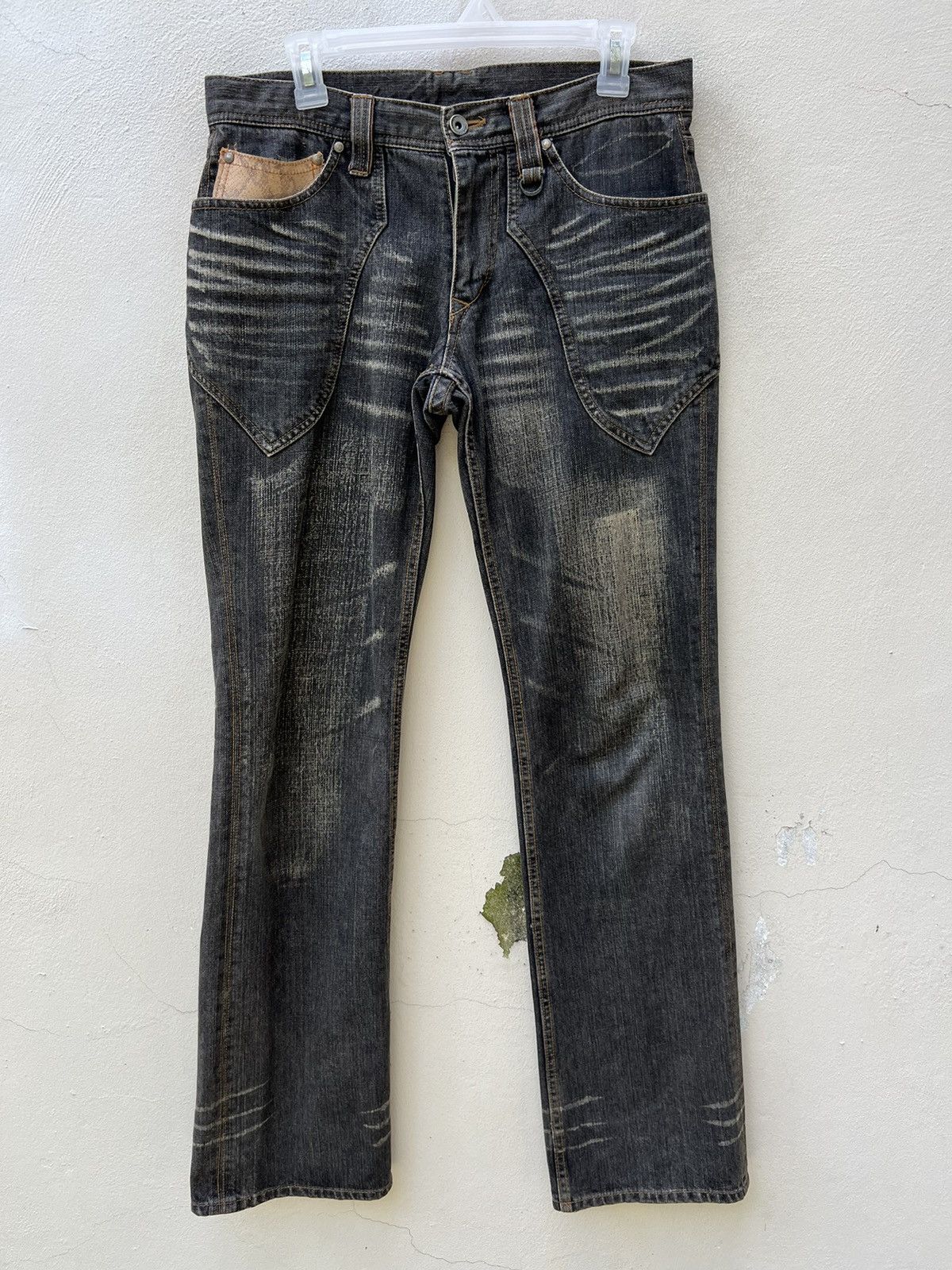 Nicole Club Vintage Nicole Club Faded Black Hybrid Denim Wide Leg Jeans Size US 30 / EU 46 - 6 Thumbnail