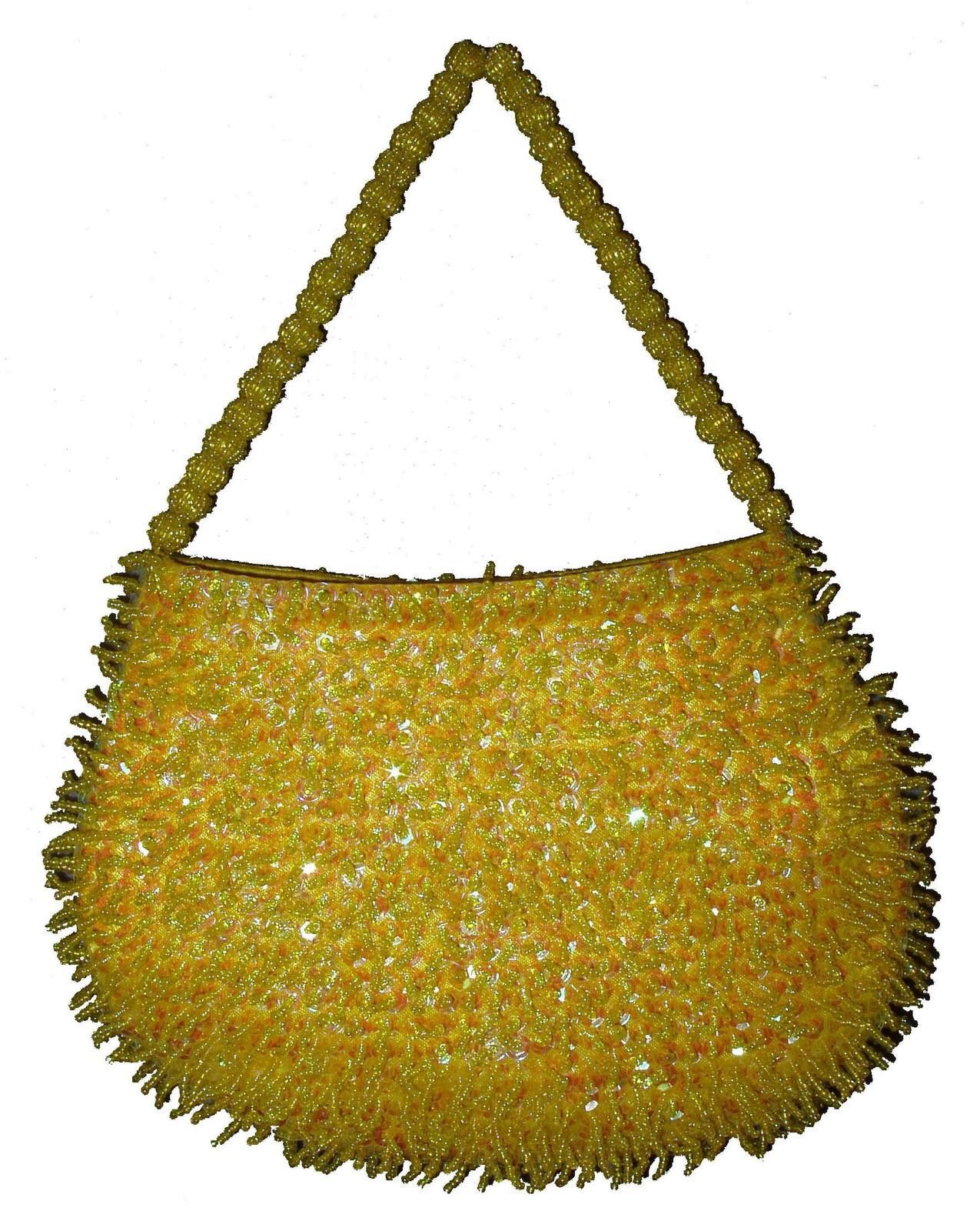 Designer Sequin Beaded Purse YELLOW Size ONE SIZE - 1 Preview