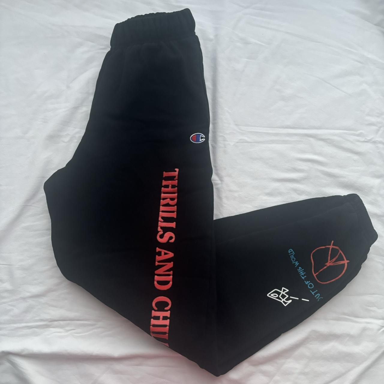 Champion Travis Scott Astroworld Black Champion Sweatpants Size US 27 - 2 Thumbnail