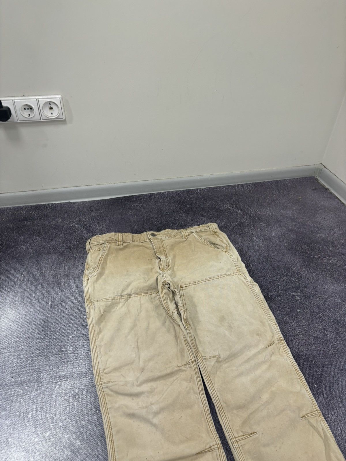 Carhartt Vintage Carhartt Double Knee USA Faded Cream Work Pants Size US 36 / EU 52 - 9 Thumbnail