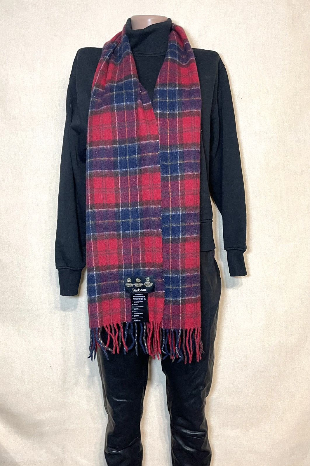 Barbour Barbour red tartan wool scarf Size ONE SIZE - 1 Thumbnail
