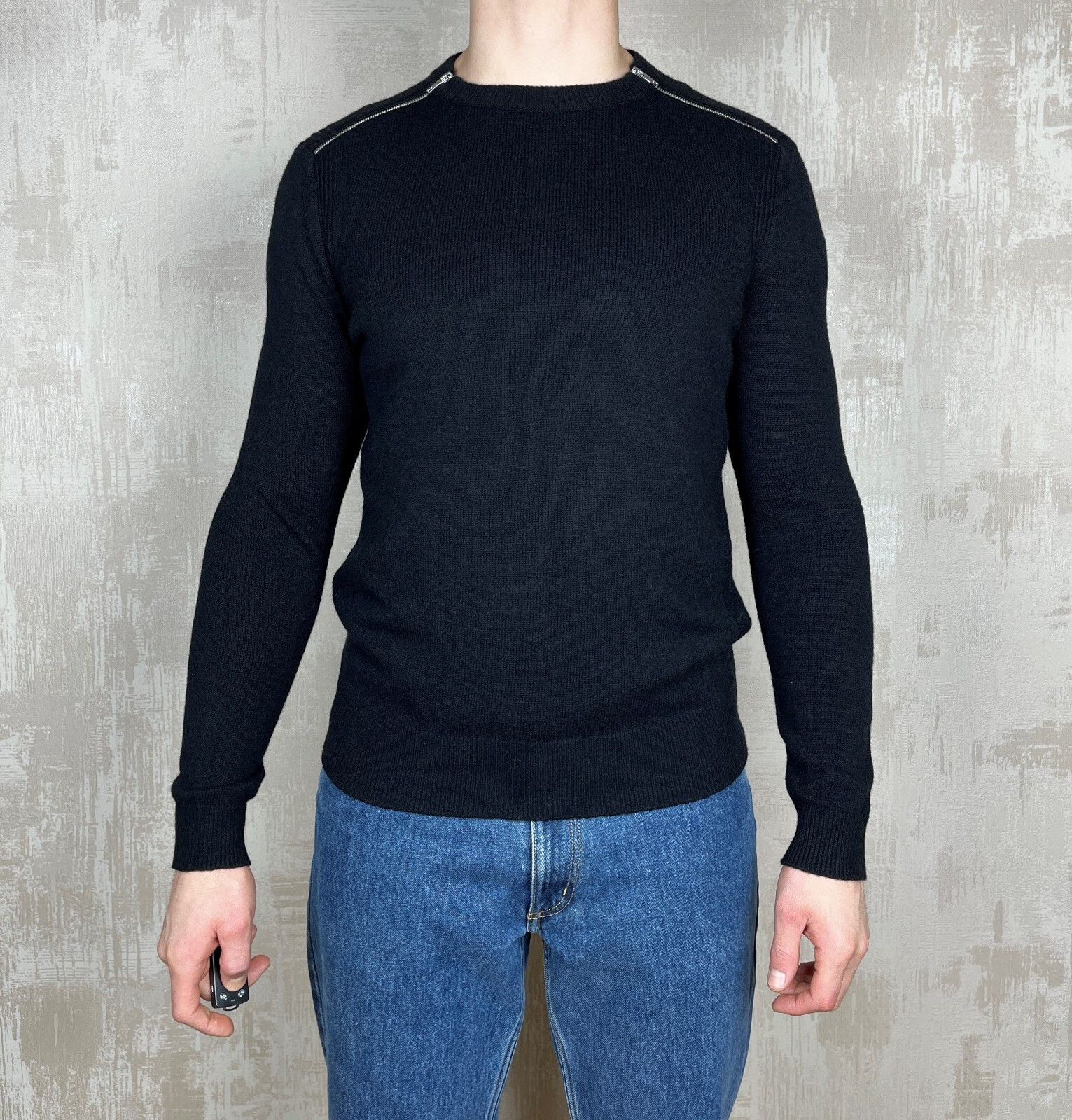 Reiss Reiss Crew Neck Shoulder Zip Sweater Nylon Wool Size US L / EU 52-54 / 3 - 2 Thumbnail
