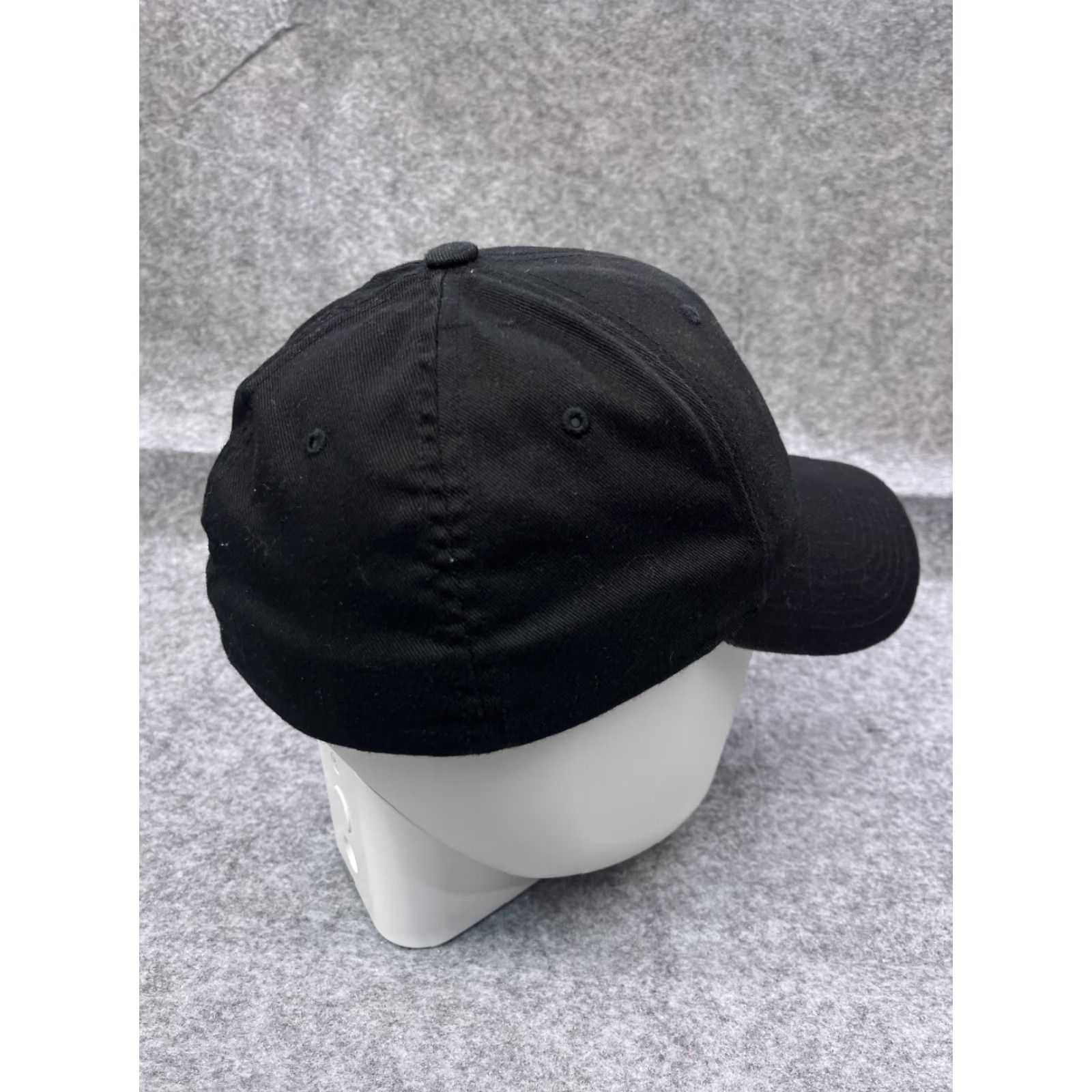 Vintage Yupoong Hat Adult One Size Black Poly Cotton Spandex Strap Back Sports Size ONE SIZE - 7 Thumbnail