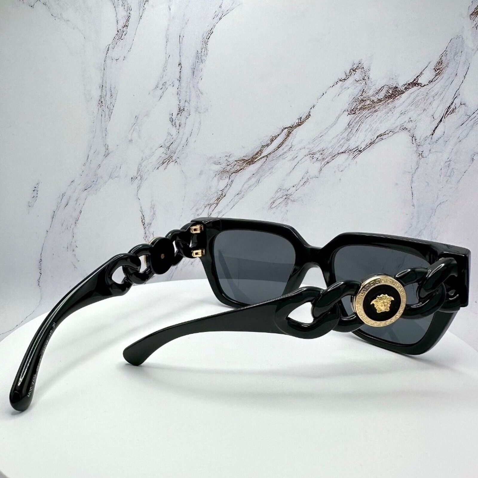 Versace NEW Versace Sunglasses Black Gold Medusa Logo Chain Arms Size ONE SIZE - 5 Thumbnail