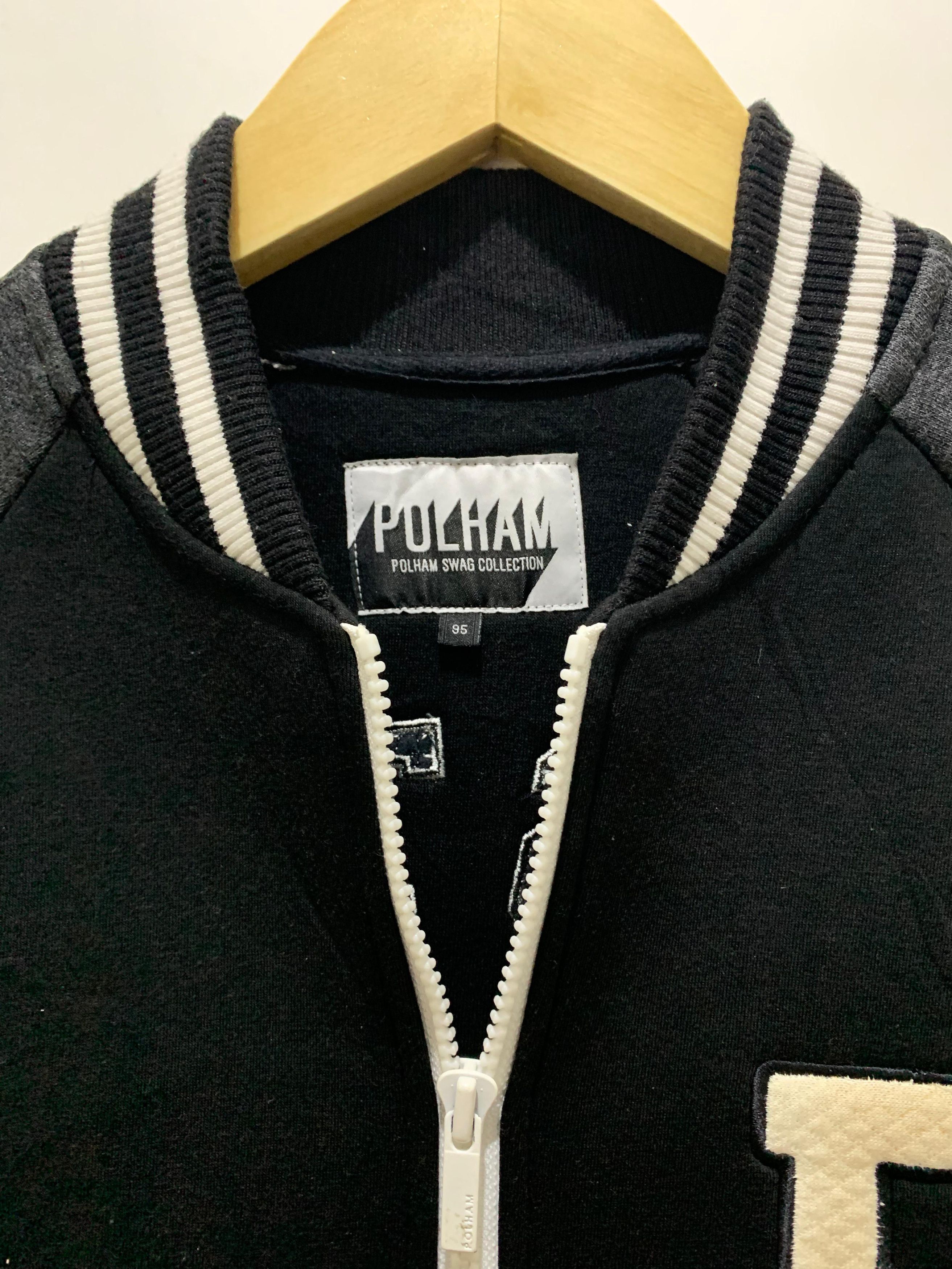 Vintage Polham Varsity Jacket Black Grey - Boston League 23 Size US S / EU 44-46 / 1 - 3 Thumbnail