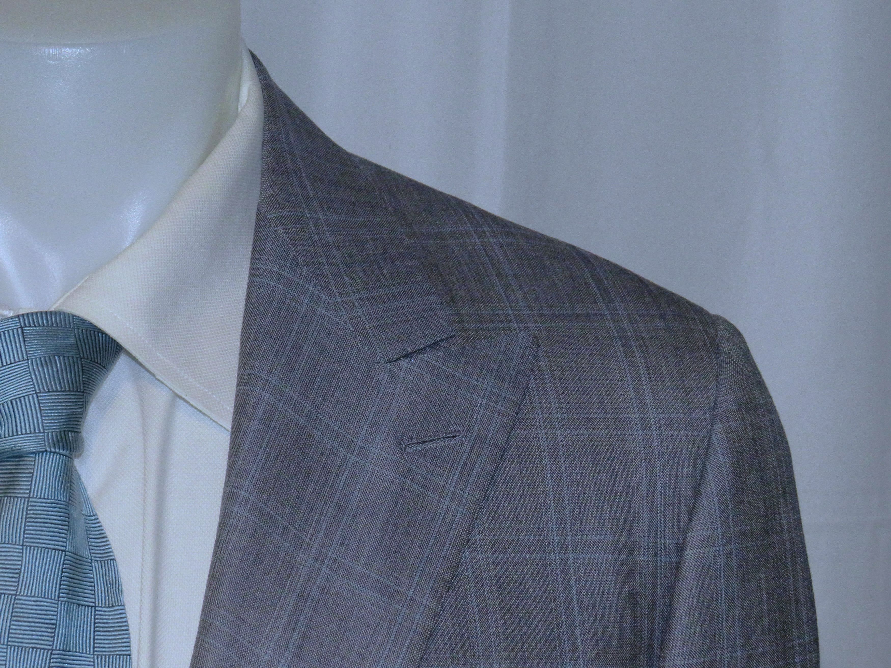 Other Marcello Vero x D'Avenza Gray Plaid Two Button Blazer 43R Size 44R - 5 Thumbnail