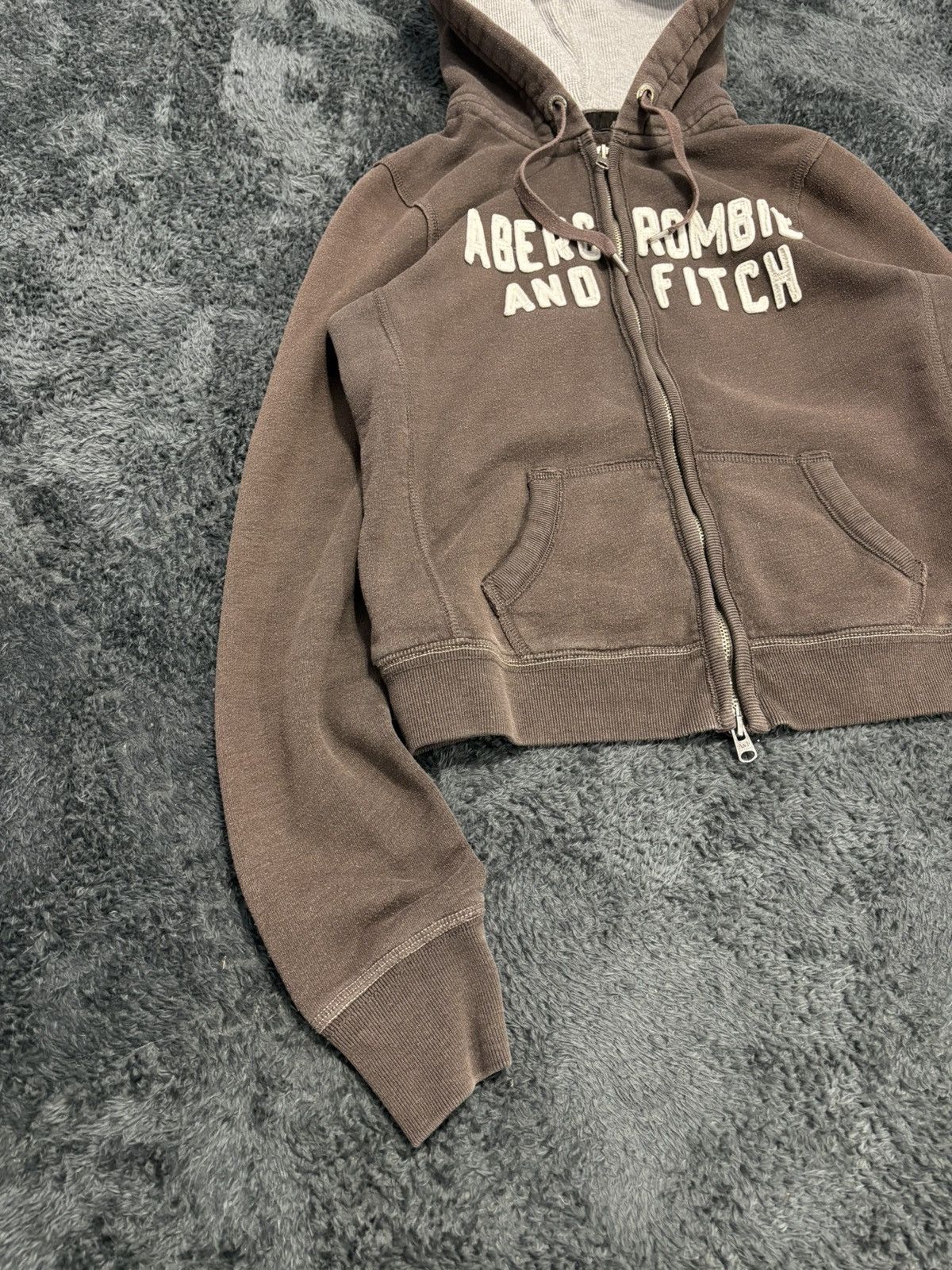 Abercrombie & Fitch Rare Brown Vintage Abercrombie & Fitch Y2K Zip Hoodie Size L / US 10 / IT 46 - 2 Thumbnail