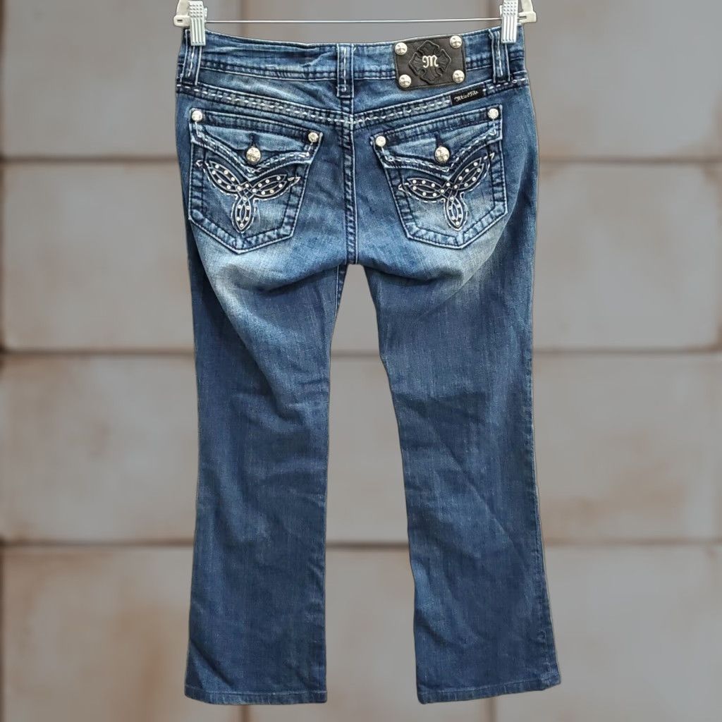 Miss Me Jeans Women Bootcut Low Rise Blue 27 Inseam Size 29 Medium