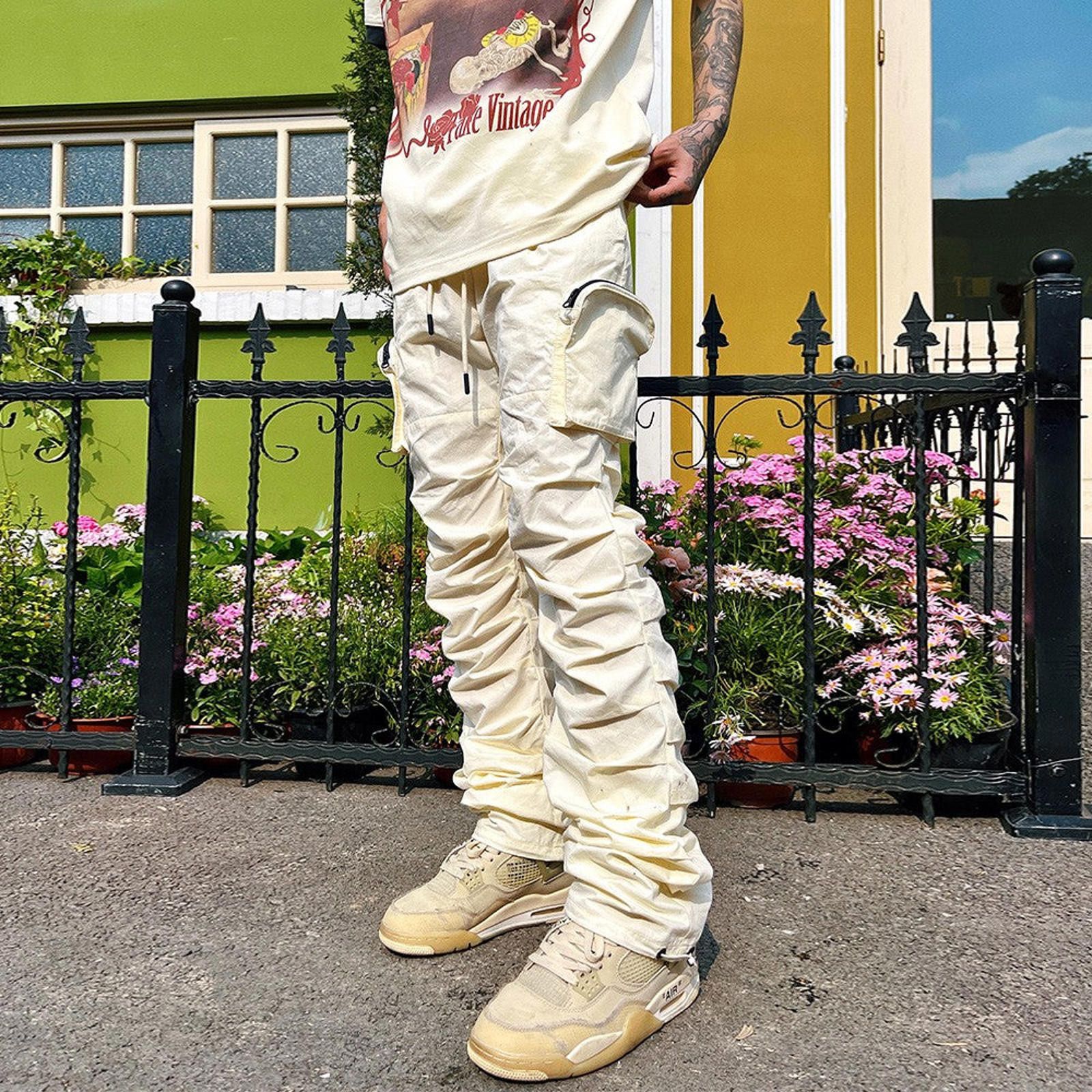 Vintage Thin Pleated Stacked Trousers – Adjustable Hem Size US 32 / EU 48 - 1 Thumbnail