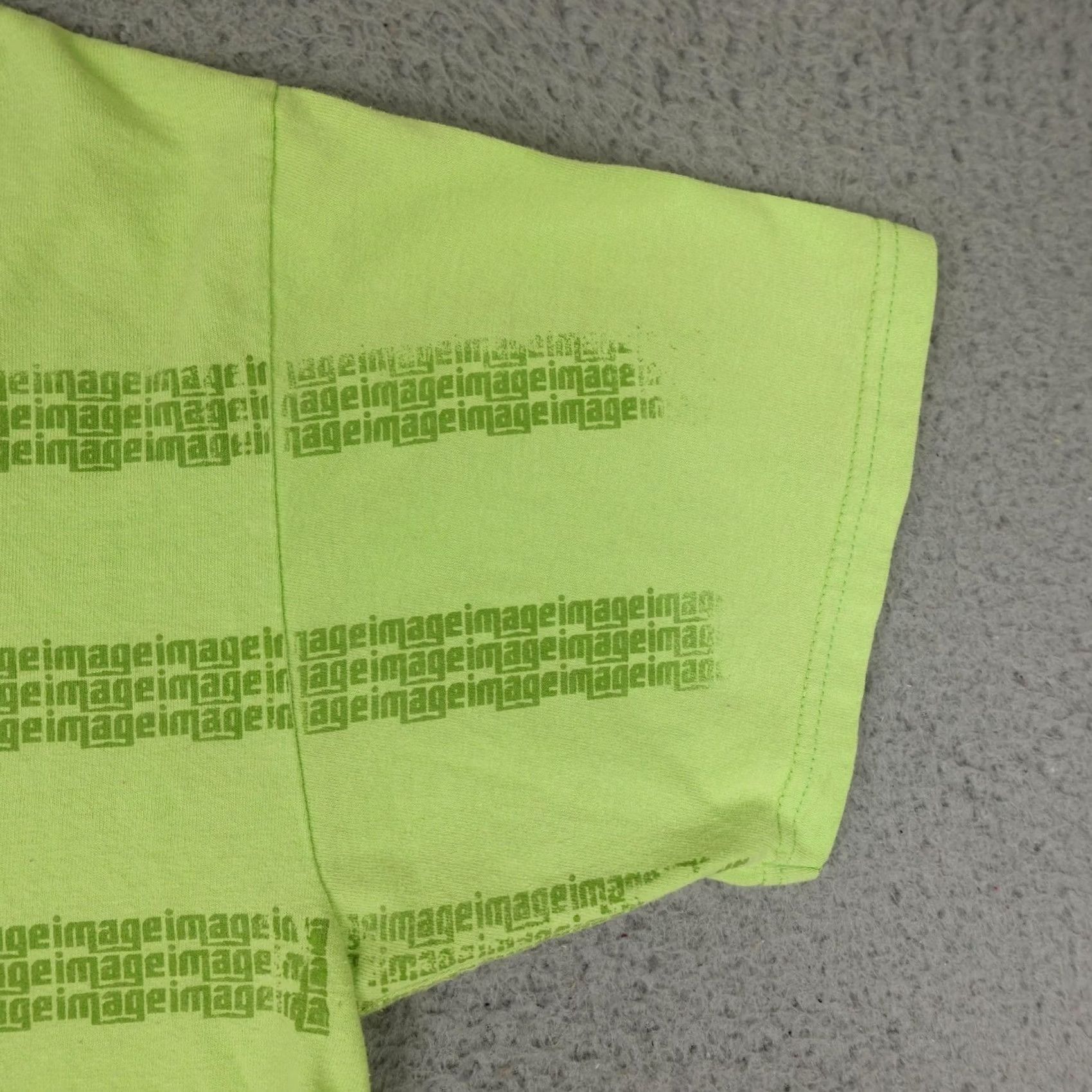 Anvil Anvil Shirt Mens Large Green Graphic Neon Image All Over Print AOP Tee Cotton Size US L / EU 52-54 / 3 - 6 Thumbnail