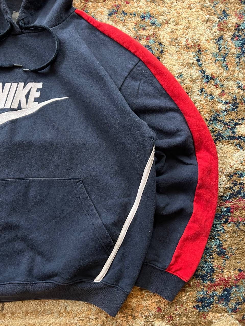 Nike × Vintage 🫐 NIKE RETRO HOODIE BIG SWOOSH CENTRAL LOGO Y2K 90’s Size US S / EU 44-46 / 1 - 2 Thumbnail