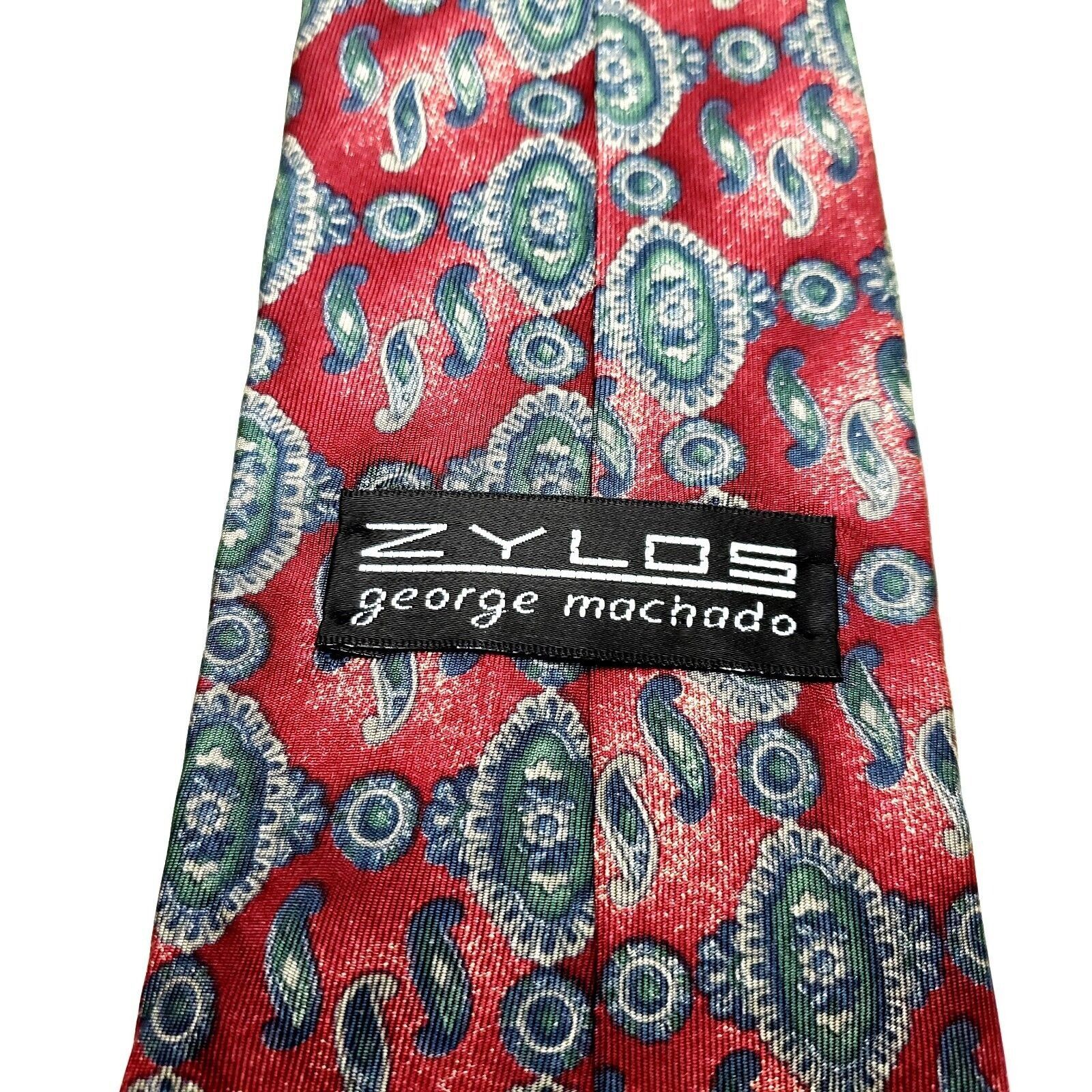 Zylos George Machado Zylos George Machado Silk Tie Red Short Wide Print Size ONE SIZE - 3 Thumbnail