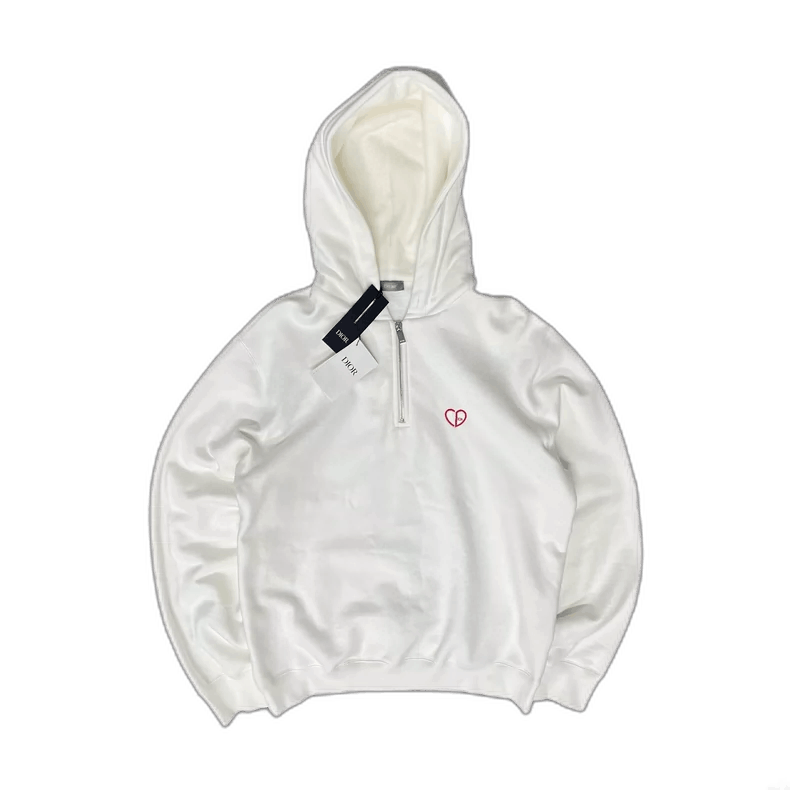 Dior Dior Love Heart Embroidery Half-Zip Hoodie Size M / US 6-8 / IT 42-44 - 1 Thumbnail