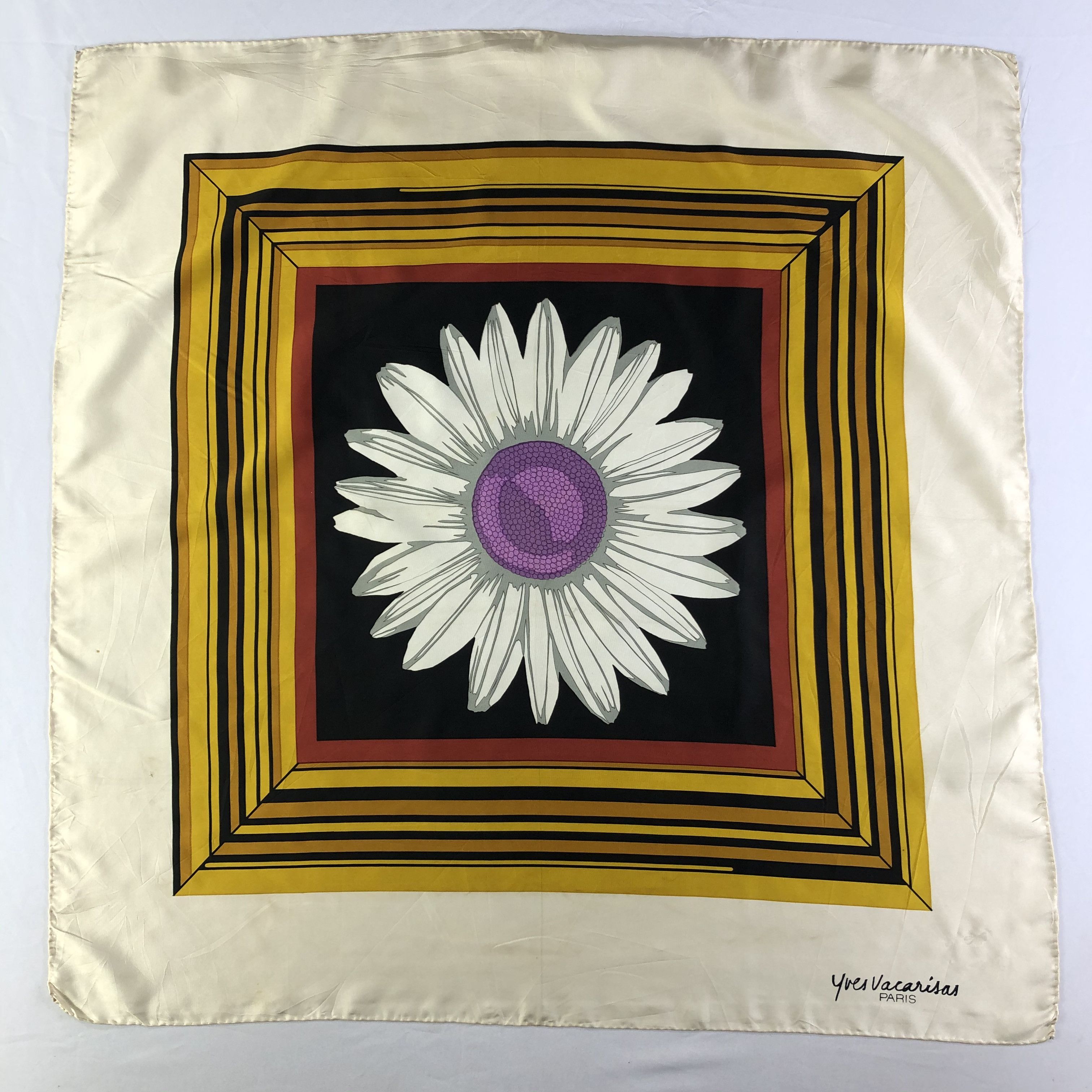 Vintage Vintage Yves Vacarisas Silk Scarf Size ONE SIZE - 2 Thumbnail