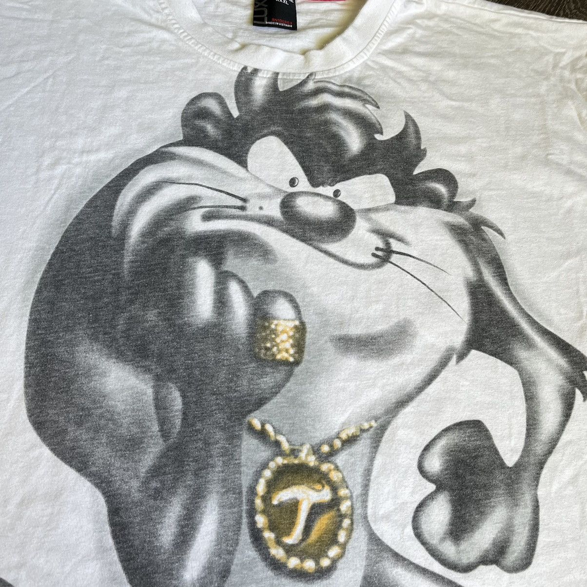 Warner Bros Vintage Lot29 Looney Tunes Tasmanian Devil Big Logo Rap Tee Size US XXL / EU 58 / 5 - 5 Thumbnail
