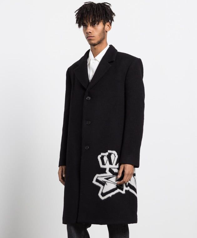 Off-White Off White Coat Wool Pattern Graffiti Size US M / EU 48-50 / 2 - 1 Thumbnail