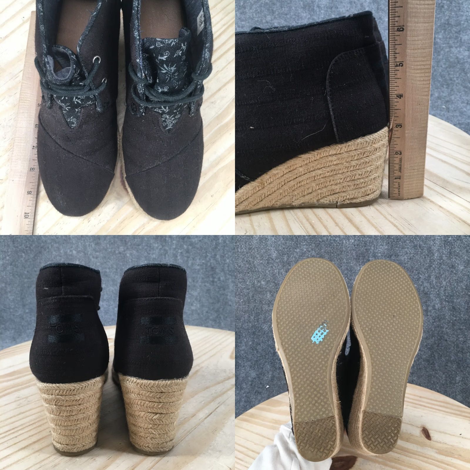 Toms TOMS Boots Womens 9 Casual Desert Espadrille Wedge Ankle Bootie Black Fabric Shoes Women Infrared? Size US 9 / IT 39 - 8 Thumbnail