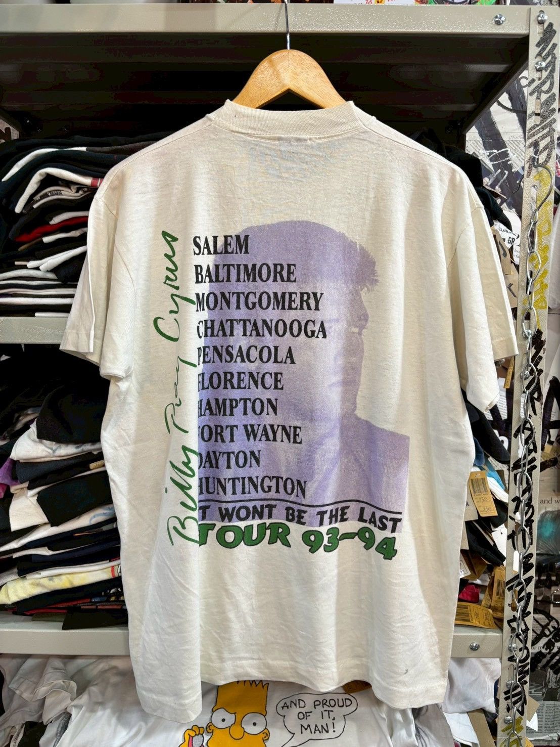 Band Tees Billy Ray tour 1993 Size US L / EU 52-54 / 3 - 5 Thumbnail