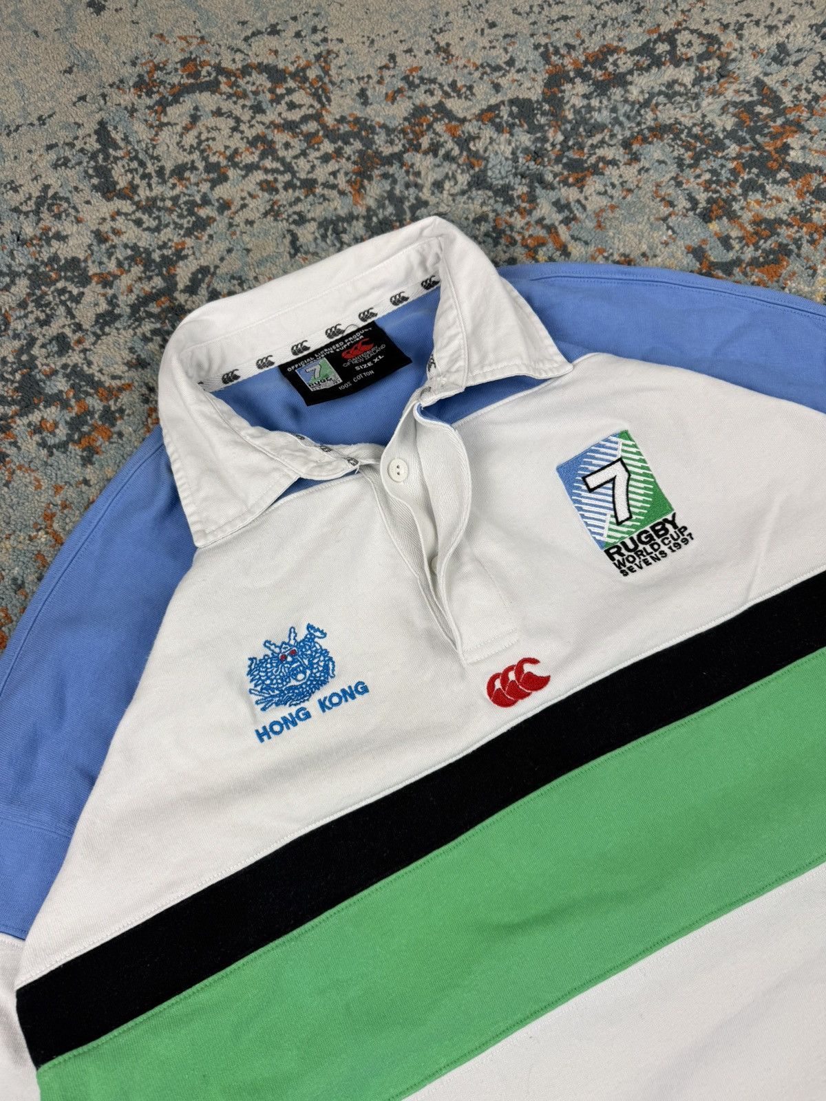 Canterbury of New Zealand Rare Vintage 1997 Rugby World Cup hong kong rugby jersey tee Size US XL / EU 56 / 4 - 5 Thumbnail