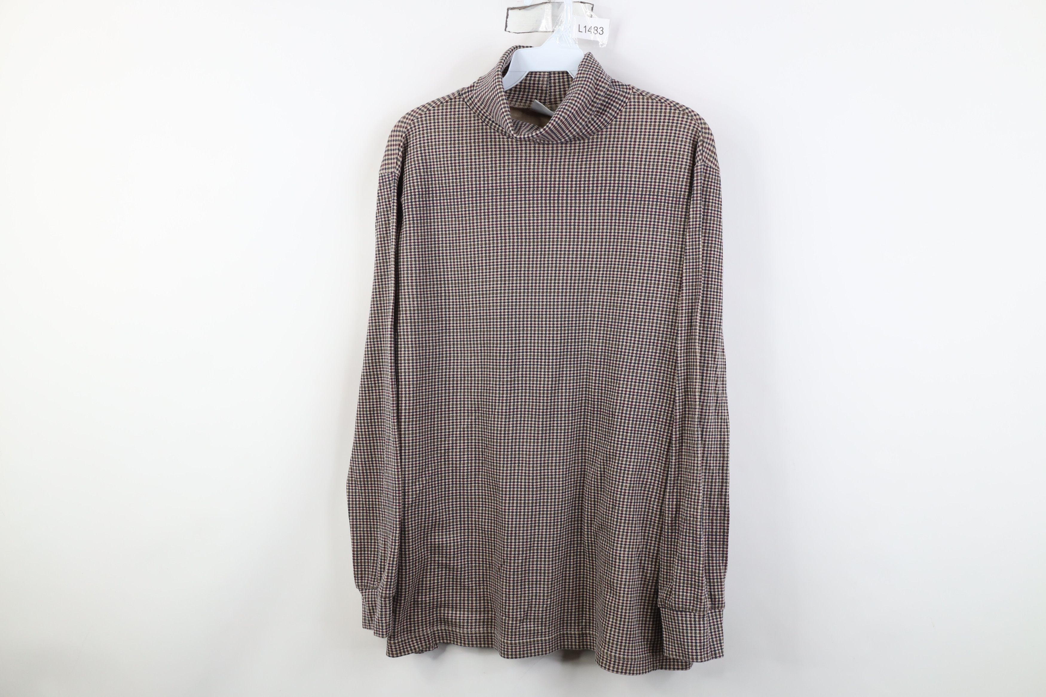 Vintage Vintage 90s Streetwear Long Sleeve Turtleneck T-Shirt Plaid Size XXL / US 16-18 / IT 52-54 - 1 Thumbnail