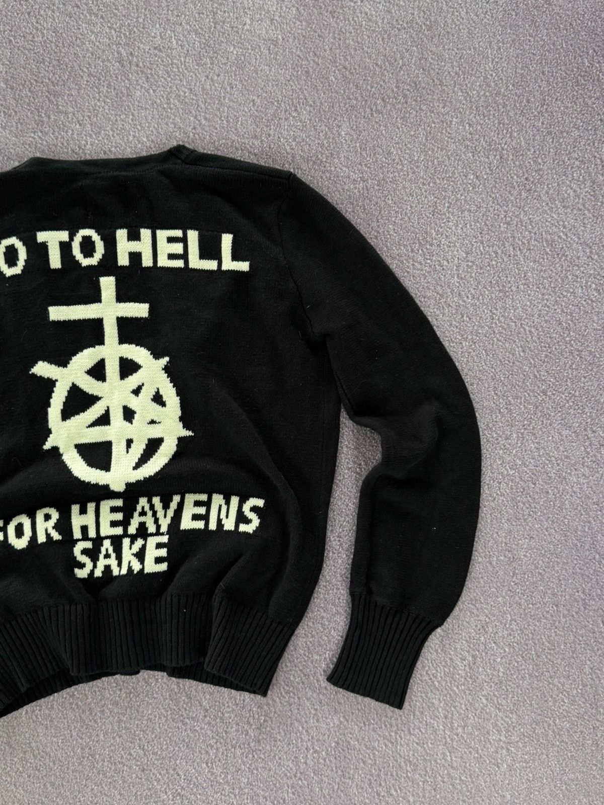Other Vintage Goth Style Grunge Vibe Knit Sweater Cardigan Size M / US 6-8 / IT 42-44 - 4 Thumbnail