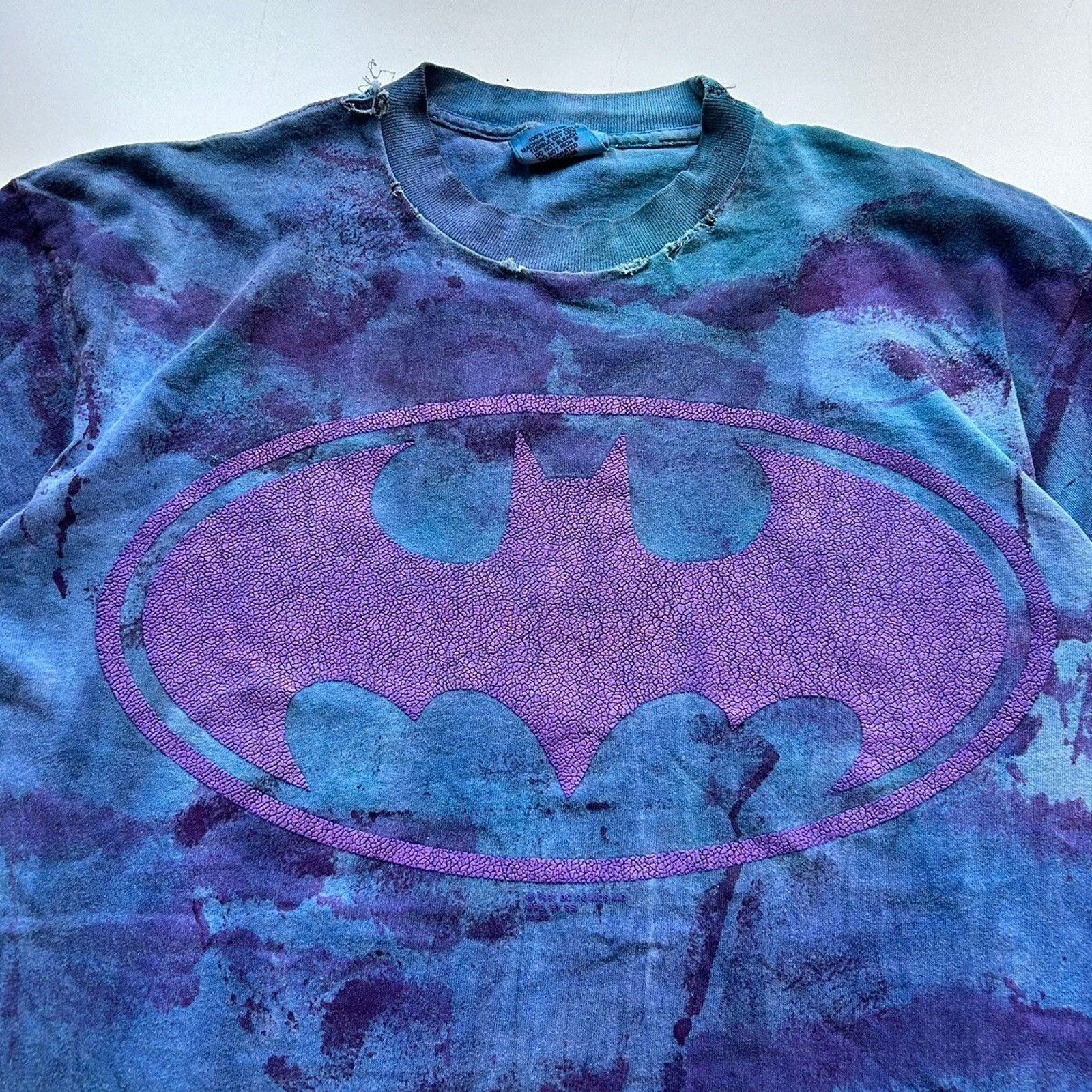 DC Comics Vintage 1991 Batman DC Comics Graphic Tie Dye T Shirt Large Size US L / EU 52-54 / 3 - 2 Thumbnail