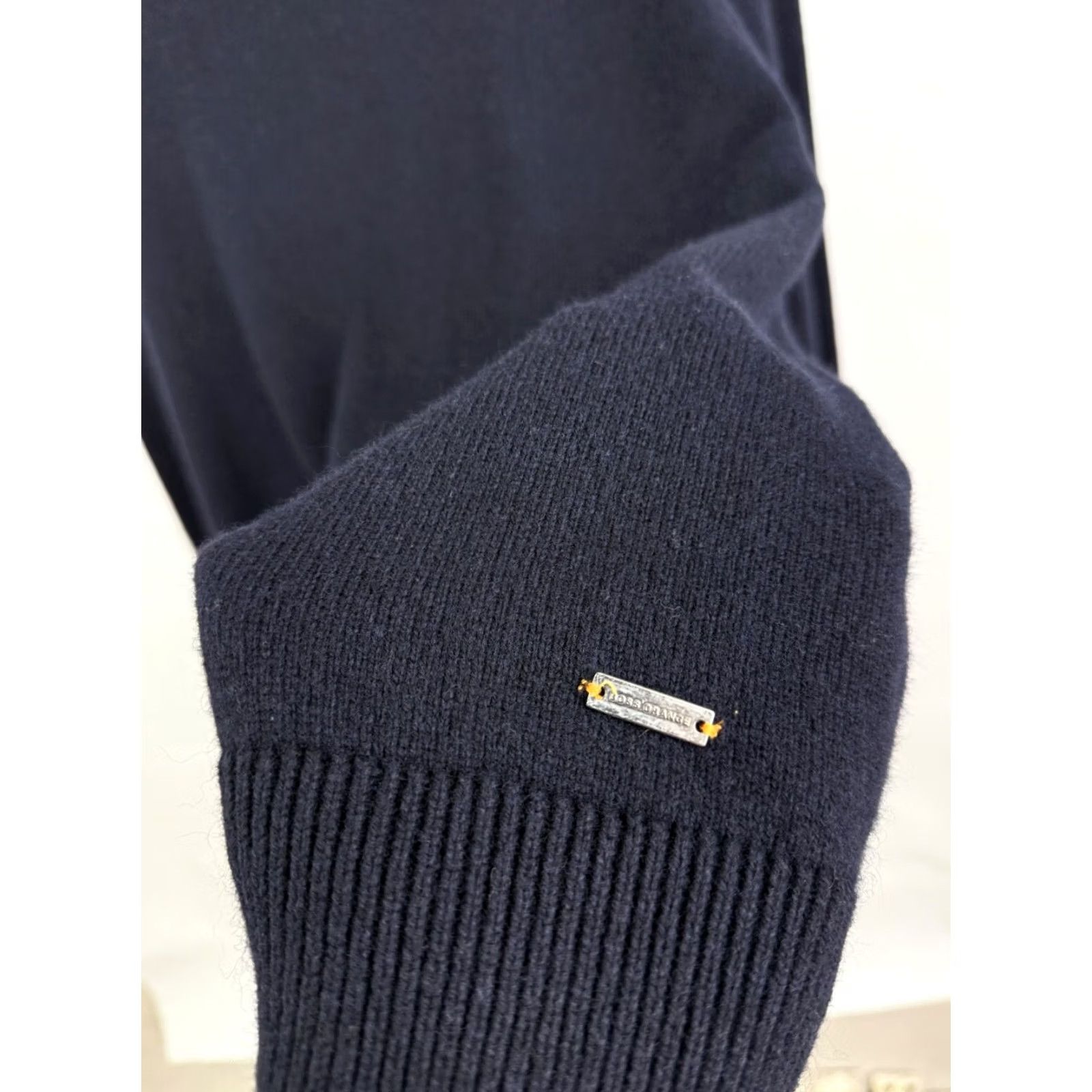 Hugo Boss HUGO BOSS Orange Archive Wool Knit Sweater L Dark Blue Retro 90s Y2K Mens Pullover Wool Knit, Size L, Dark Blue, Vintage Style, Retro Theme Size US L / EU 52-54 / 3 - 6 Thumbnail