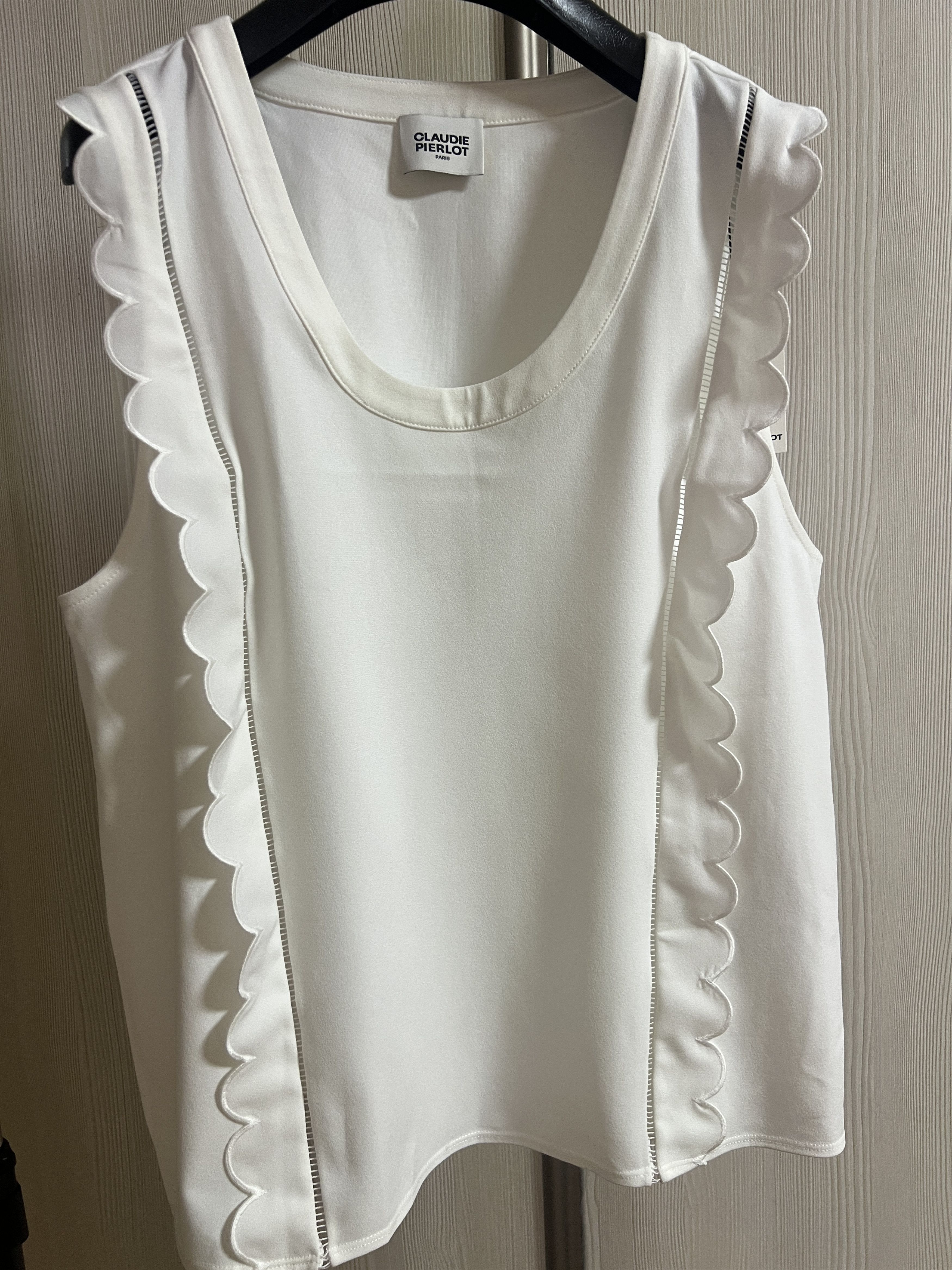 Other Top Claudie Pierlot in ecru with shaped inserts Size L / US 10 / IT 46 - 5 Thumbnail