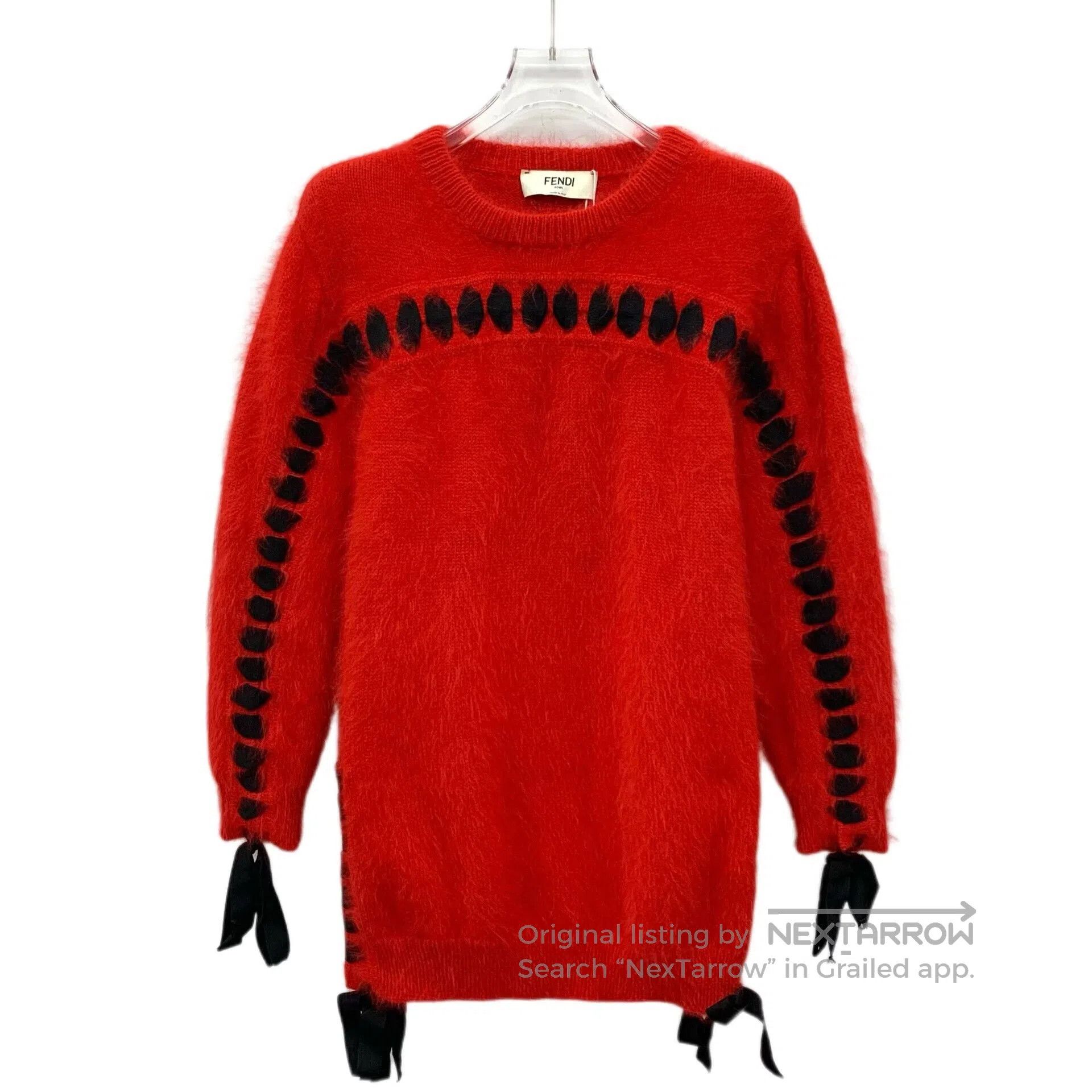 Fendi Fendi Red Rabbit Fur Knit Sweater. Size XS / US 0-2 / IT 36-38 - 1 Thumbnail