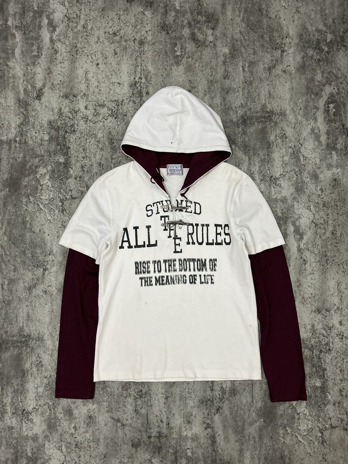 Nicole Club Nicole Club For Men Long Tshit Hoodie Size US S / EU 44-46 / 1 - 1 Thumbnail