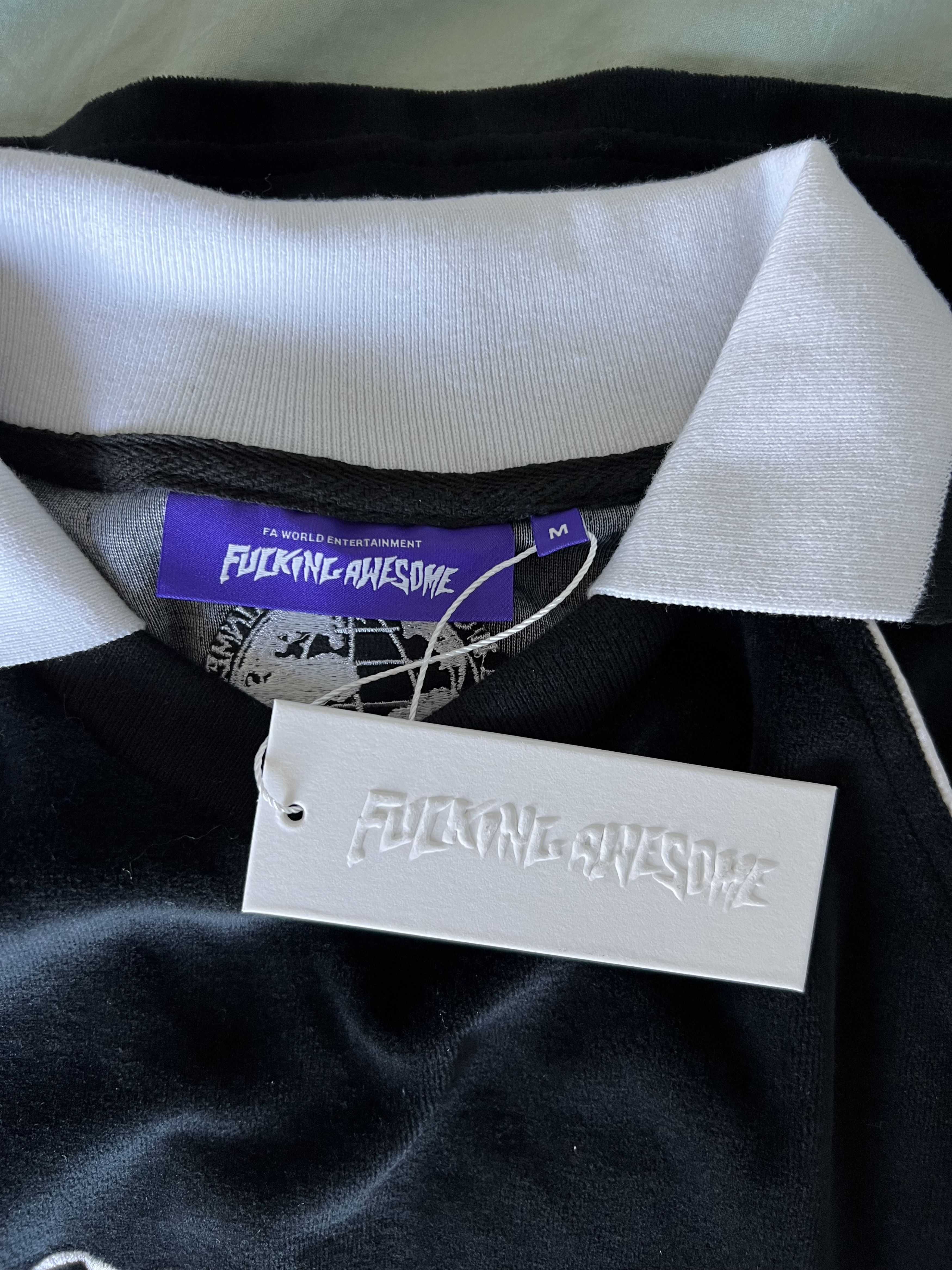 トップス FUCKING AWESOME Velour Soccer Jersey Fucking Awesome Velour Soccer Jersey in Black