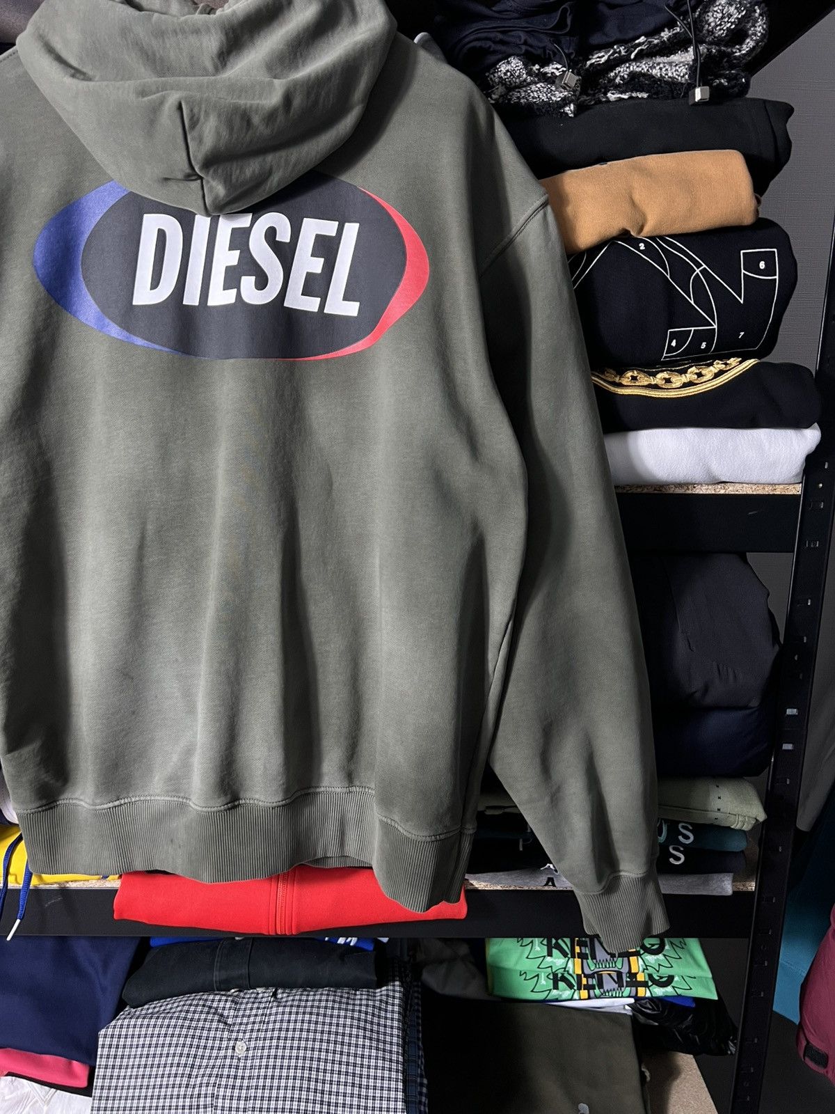 Diesel 🔥NWT Diesel Smile in Life Washed Logo Hoodie Olive Green L Size US L / EU 52-54 / 3 - 2 Thumbnail