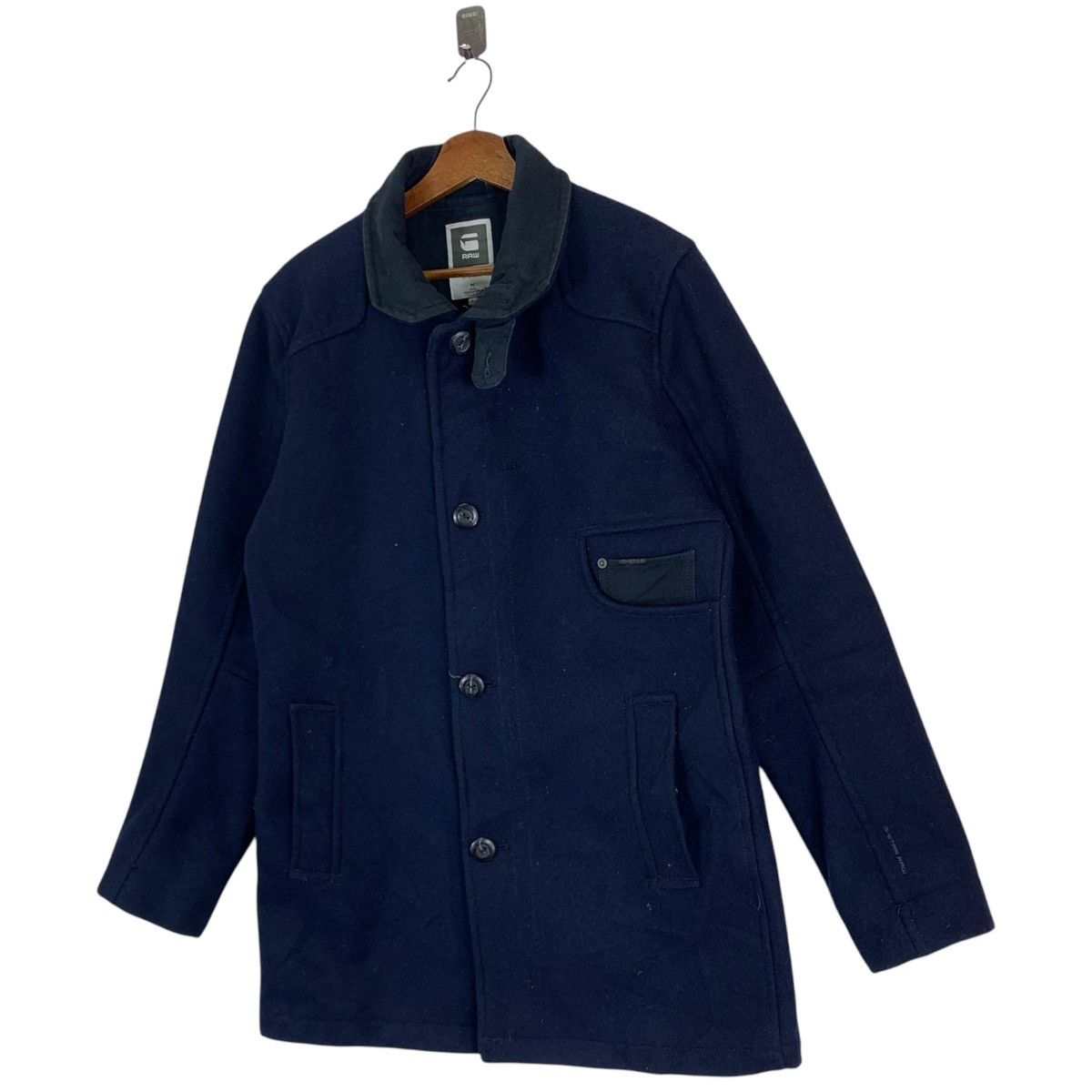 G-Star × Vintage VINTAGE G-STAR RAW JACKET WOOL NAVY Size US L / EU 52-54 / 3 - 2 Thumbnail