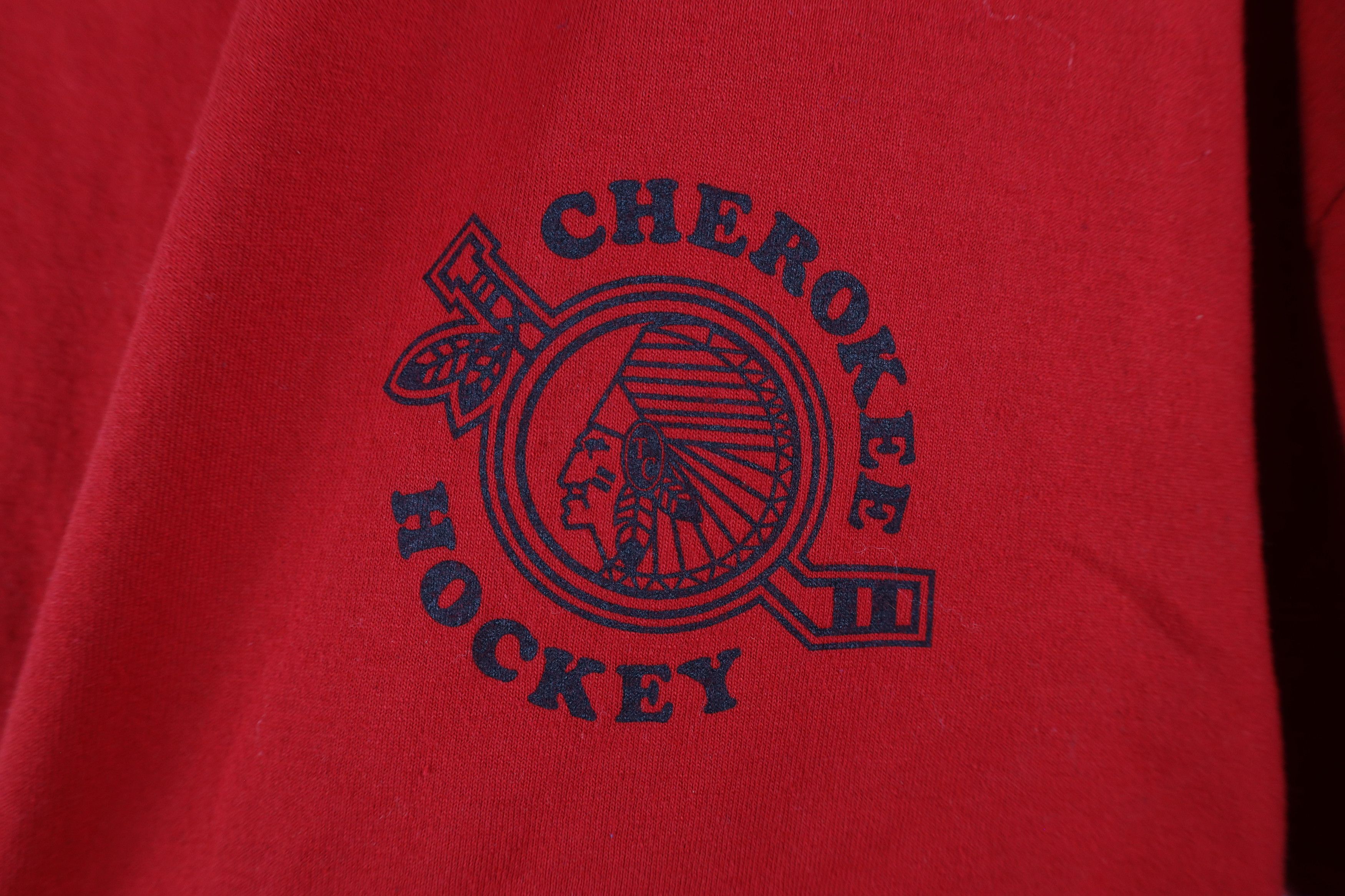 Vintage Vintage 90s Spell Cherokee Hockey Short Sleeve T-Shirt Red Size US XXL / EU 58 / 5 - 4 Thumbnail