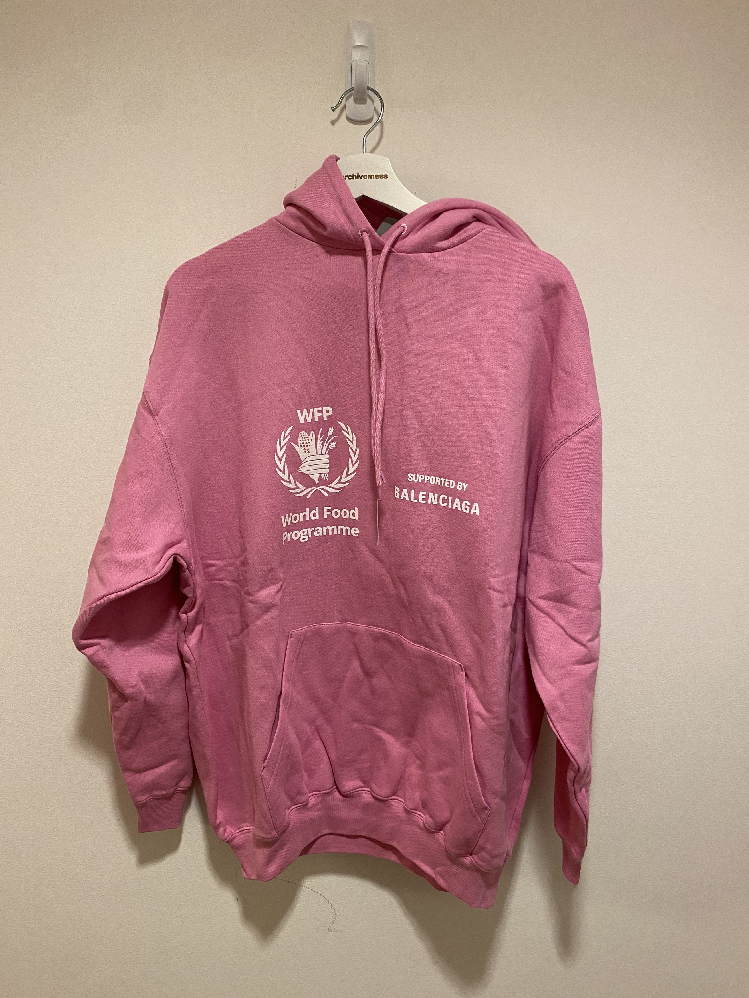 image of Balenciaga World Food Programme Hoodie in Pink, Men's (Size XS)