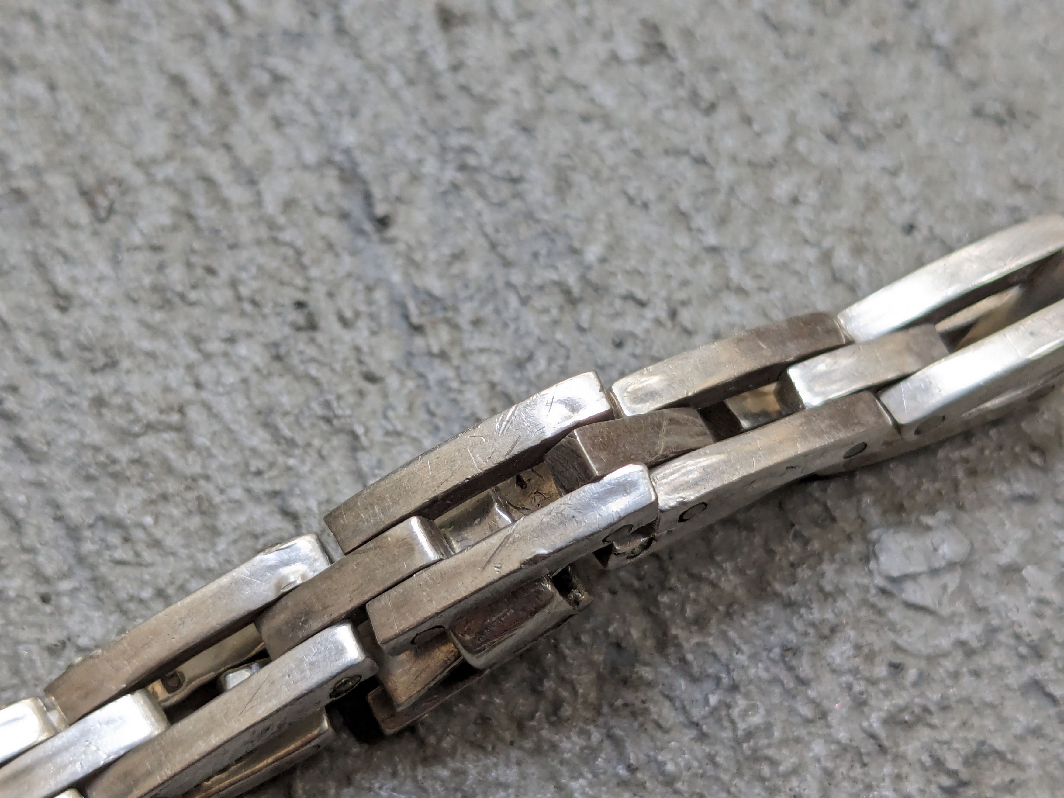 Jewelry Vintage Sterling Silver Bracelet Link Chain 8" Biker Punk Size ONE SIZE - 10 Thumbnail