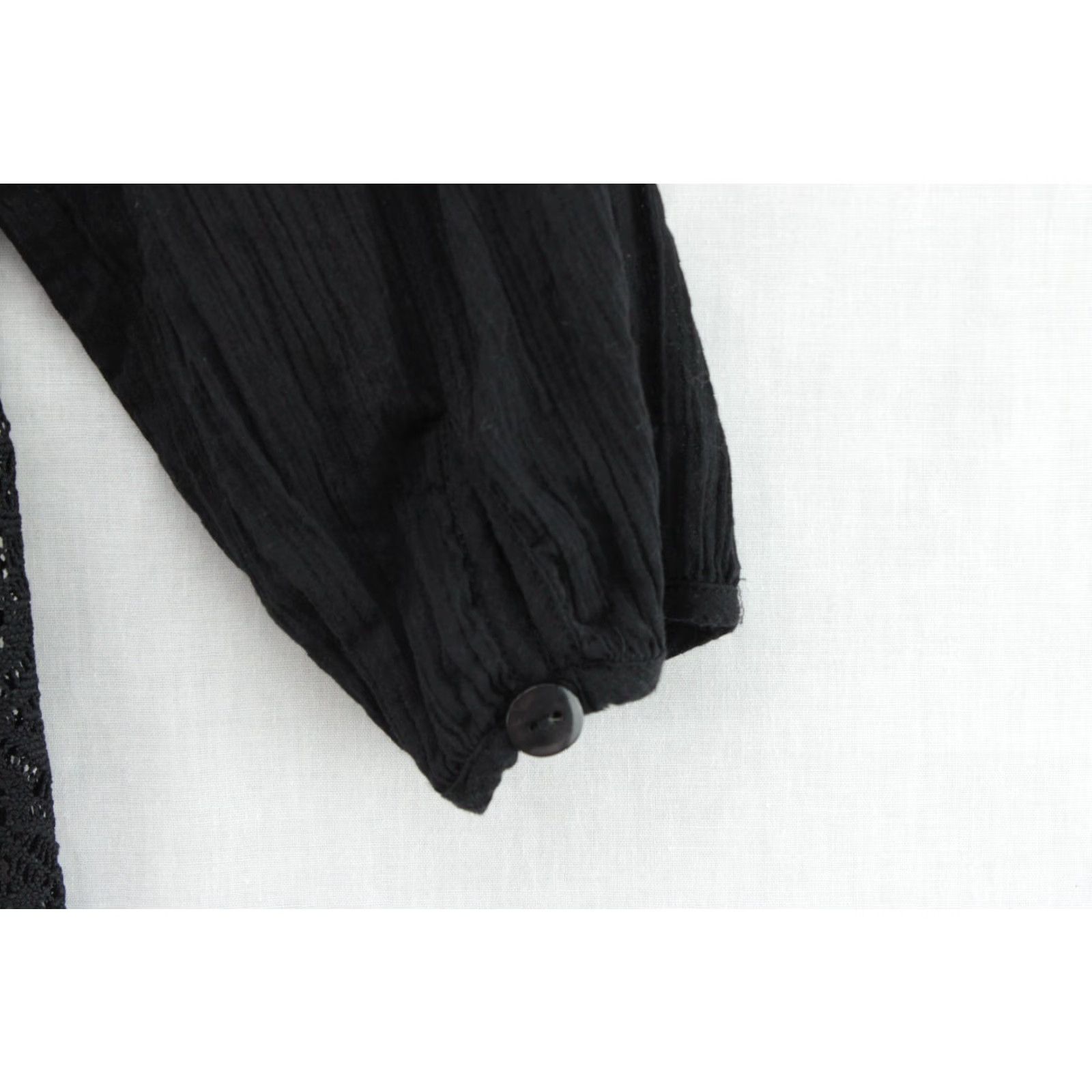 Free People Free People Shirt Women Medium Black Fringe Lace Windows of Lace Festival Concert Goth Size M / US 6-8 / IT 42-44 - 3 Thumbnail