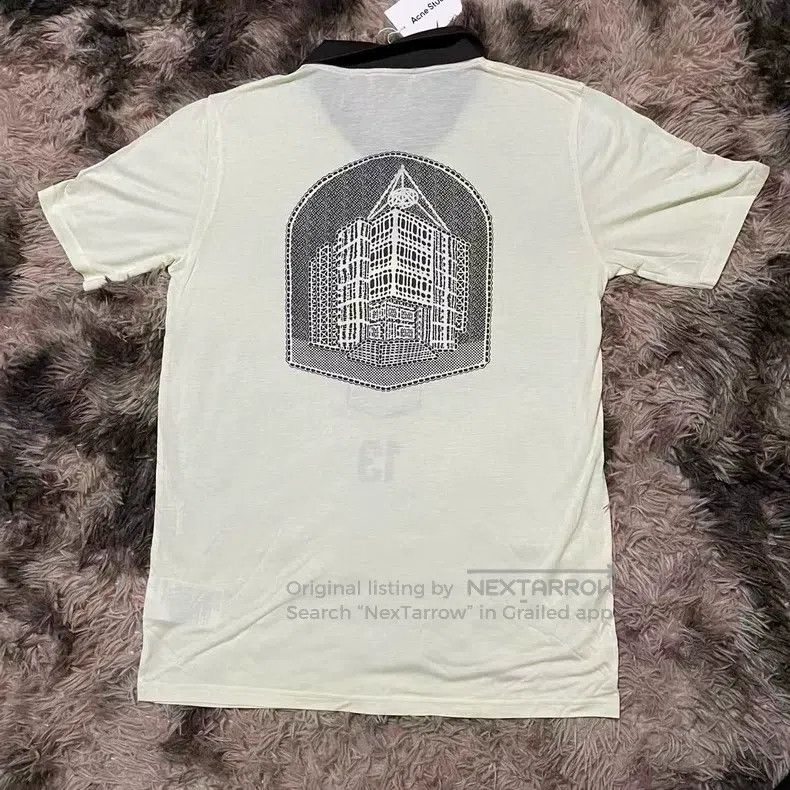 Acne Studios Acne Studios Ivory White Jersey Printed Short Sleeve T-Shi Size US XL / EU 56 / 4 - 2 Thumbnail