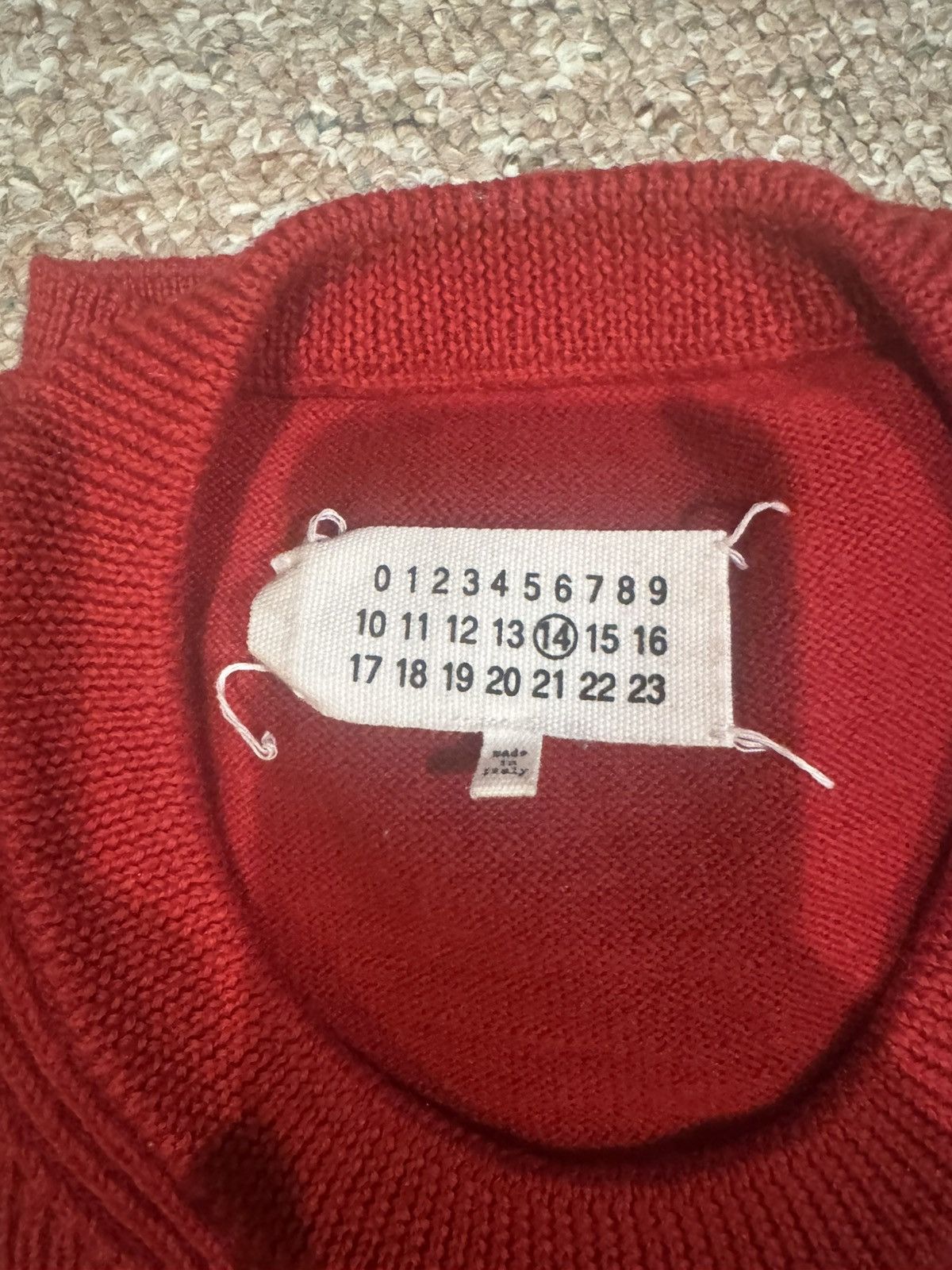 Maison Margiela Mason Margiela Red Wool Sweater Size US M / EU 48-50 / 2 - 3 Thumbnail
