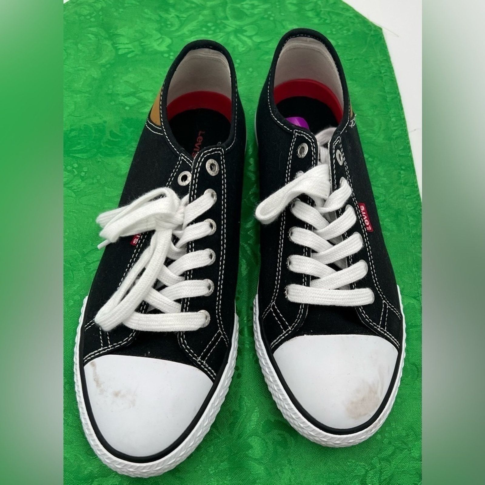 Levi's Levi’s Red Label Black Canvas Logo Lace Up Sneaker Shoes Size US 8 / IT 38 - 1 Thumbnail