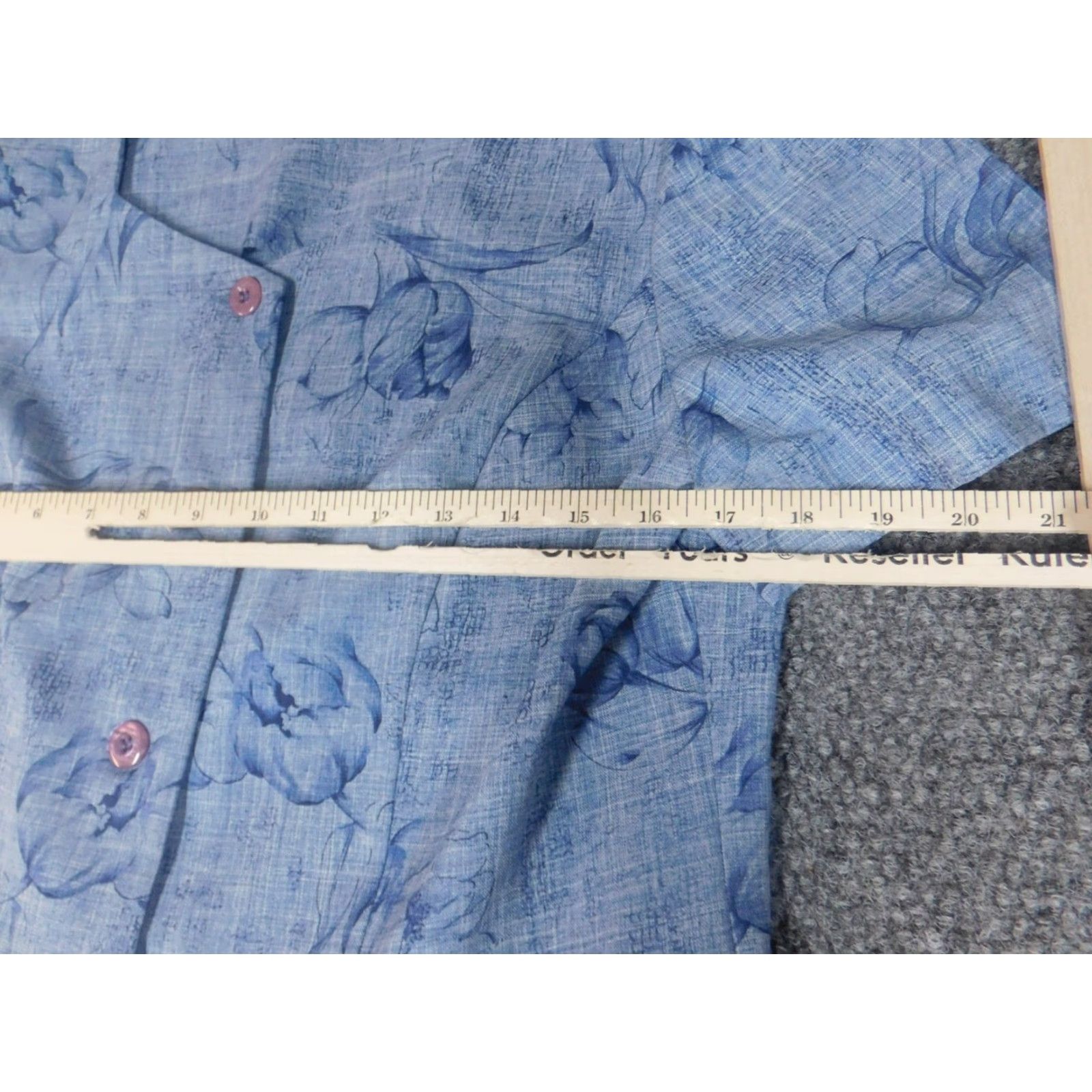 Vintage Sag harbor Womens Blazer Large Blue Floral four-button Size L / US 10 / IT 46 - 6 Thumbnail