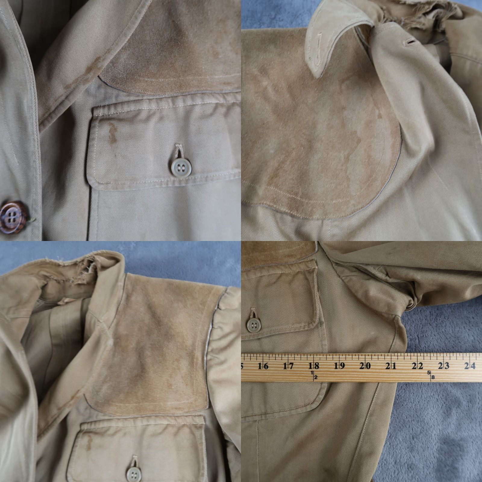 Vintage VINTAGE Hunting Jacket Mens Regular M Khaki Cotton Solid 40s Outdoor Vintage Size US M / EU 48-50 / 2 - 8 Thumbnail