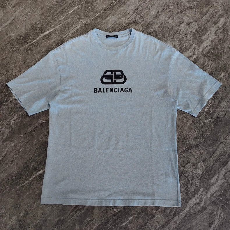 Balenciaga Balenciaga Lock扣 Blue Short Sleeve T-Shirt Size US XXS / EU 40 - 1 Thumbnail
