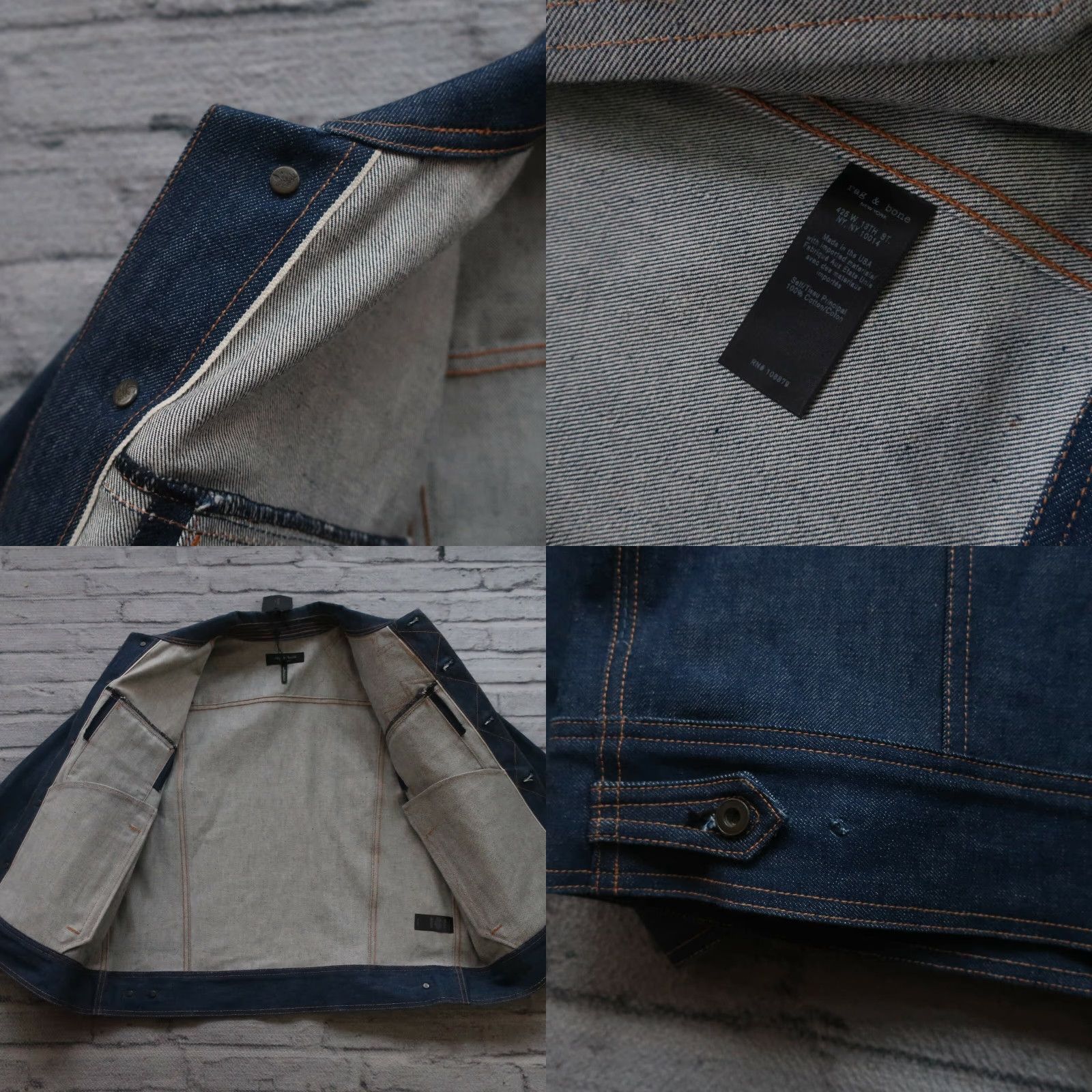 Rag & Bone Rag & Bone Denim Trucker Jacket - Dark Wash Selvedge Denim - XX-Large - Men - Jeans Jacket Size US 39 - 8 Thumbnail