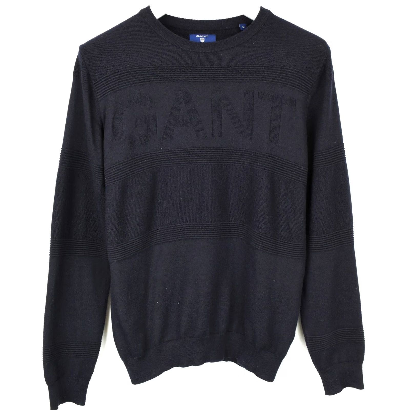 Gant GANT Jumper Men M Wool Blend Stretchy Crew Neck Pullover Dark Blue Size US M / EU 48-50 / 2 - 2 Thumbnail