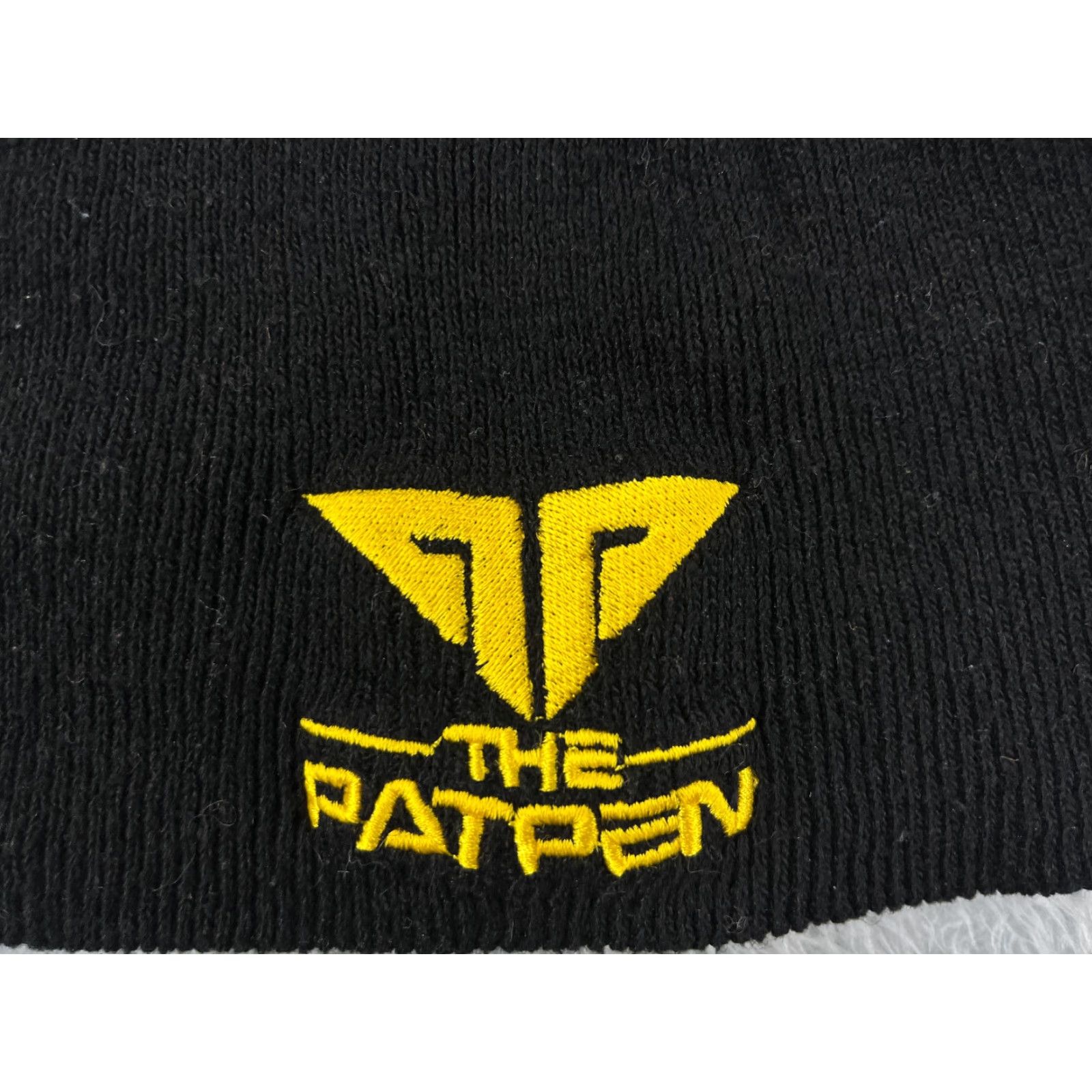 Vintage PatPen Beanie Toque Adult One Size Black Yellow Knit 100% Acrylic Cannabis Size ONE SIZE - 2 Thumbnail