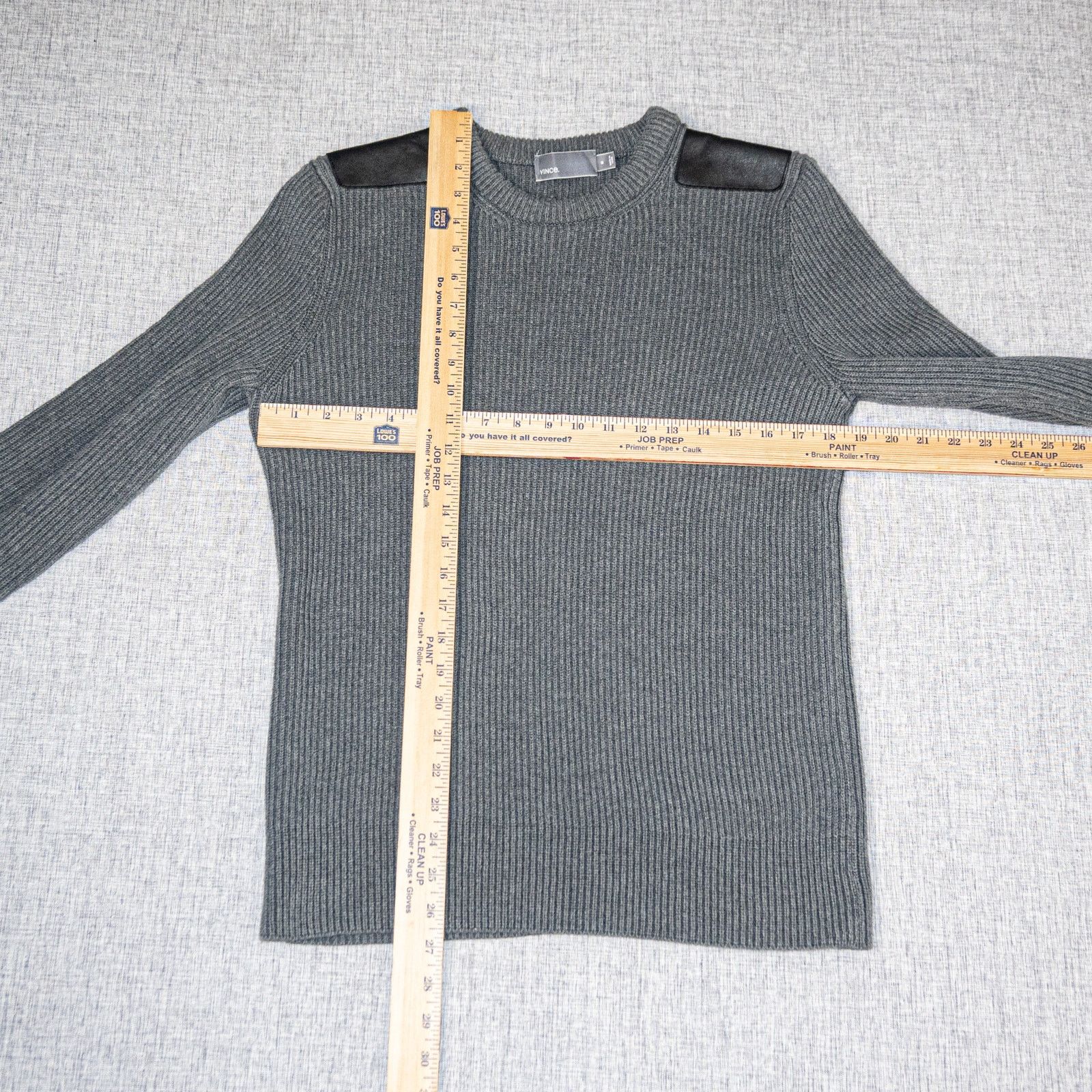 Vince Vince Ribbed knit Crew Sweater leather shoulder patch M Size US M / EU 48-50 / 2 - 4 Thumbnail