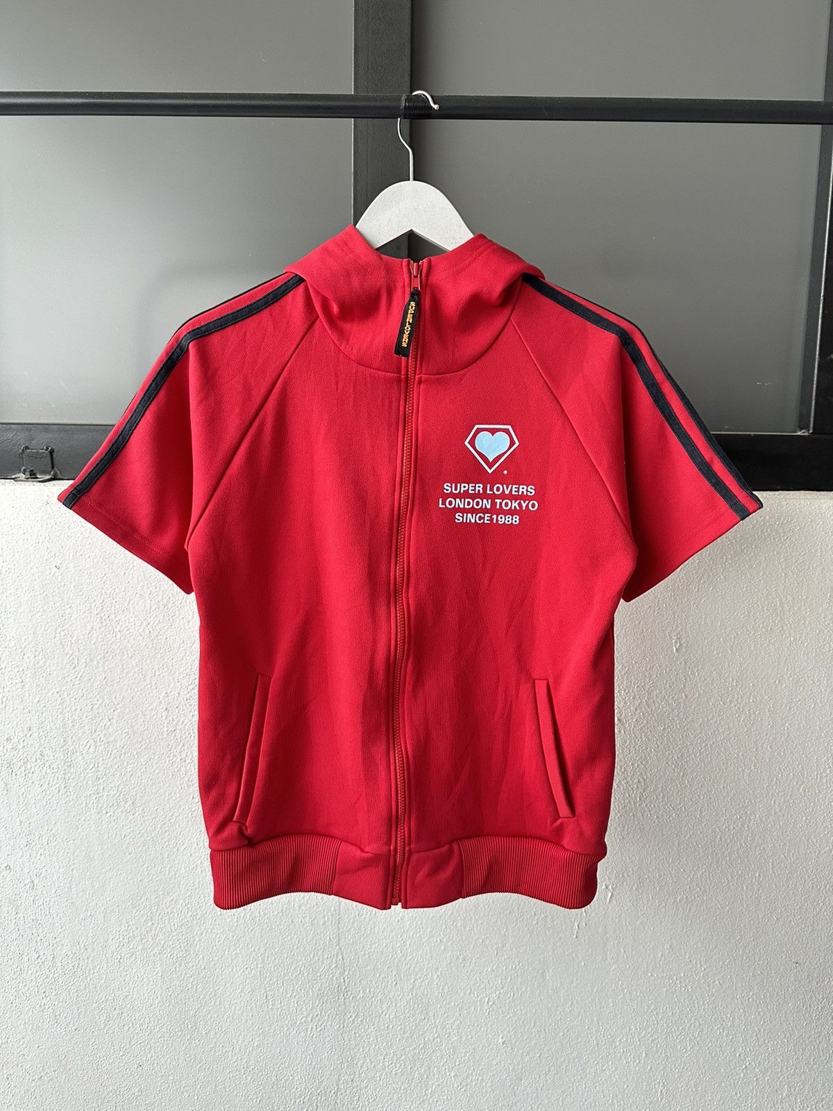 image of Lovers Rock 1990S Super Lover Japan Zipper Sweater in Red, Men's (Size Medium)